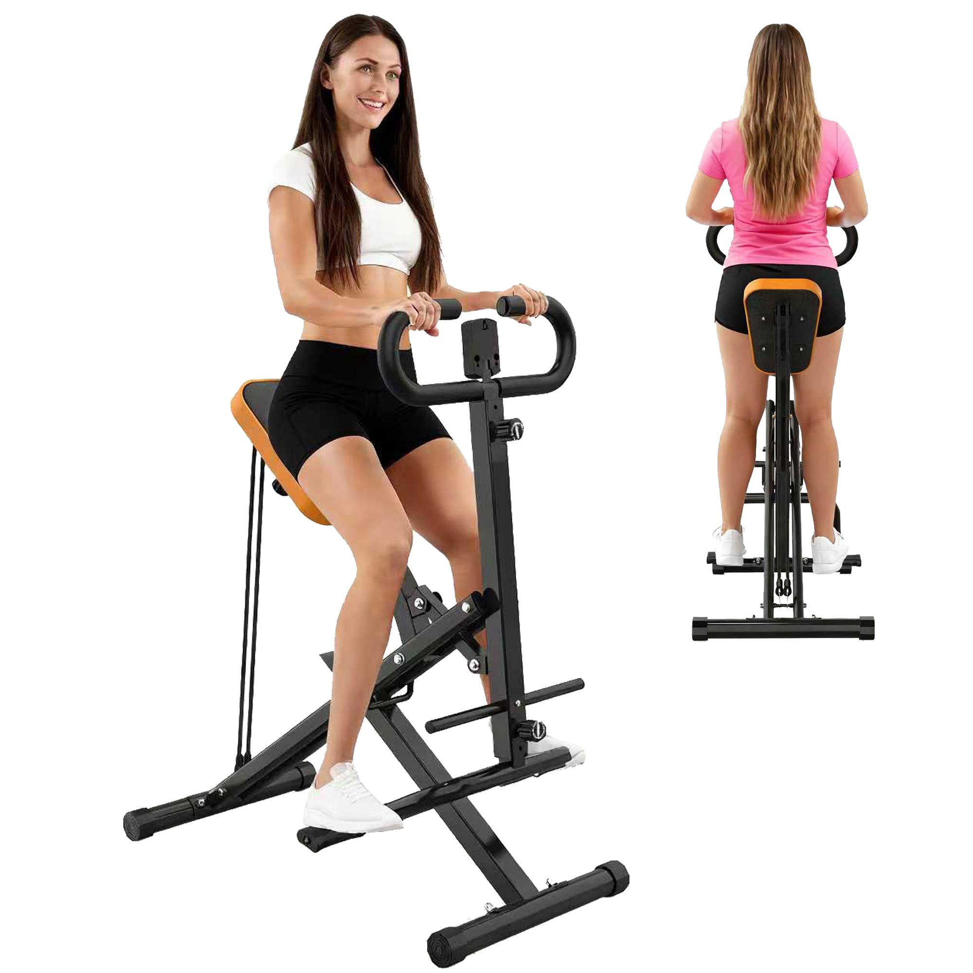 ANYSUN Bauchtrainer Bauchmuskeltrainer-Fitnessgeräte für Zuhause (Kniebeugentrainer, Fitnessbänder), Digital-Monitor, Fitnessbänder & platzsparendes Klappdesign