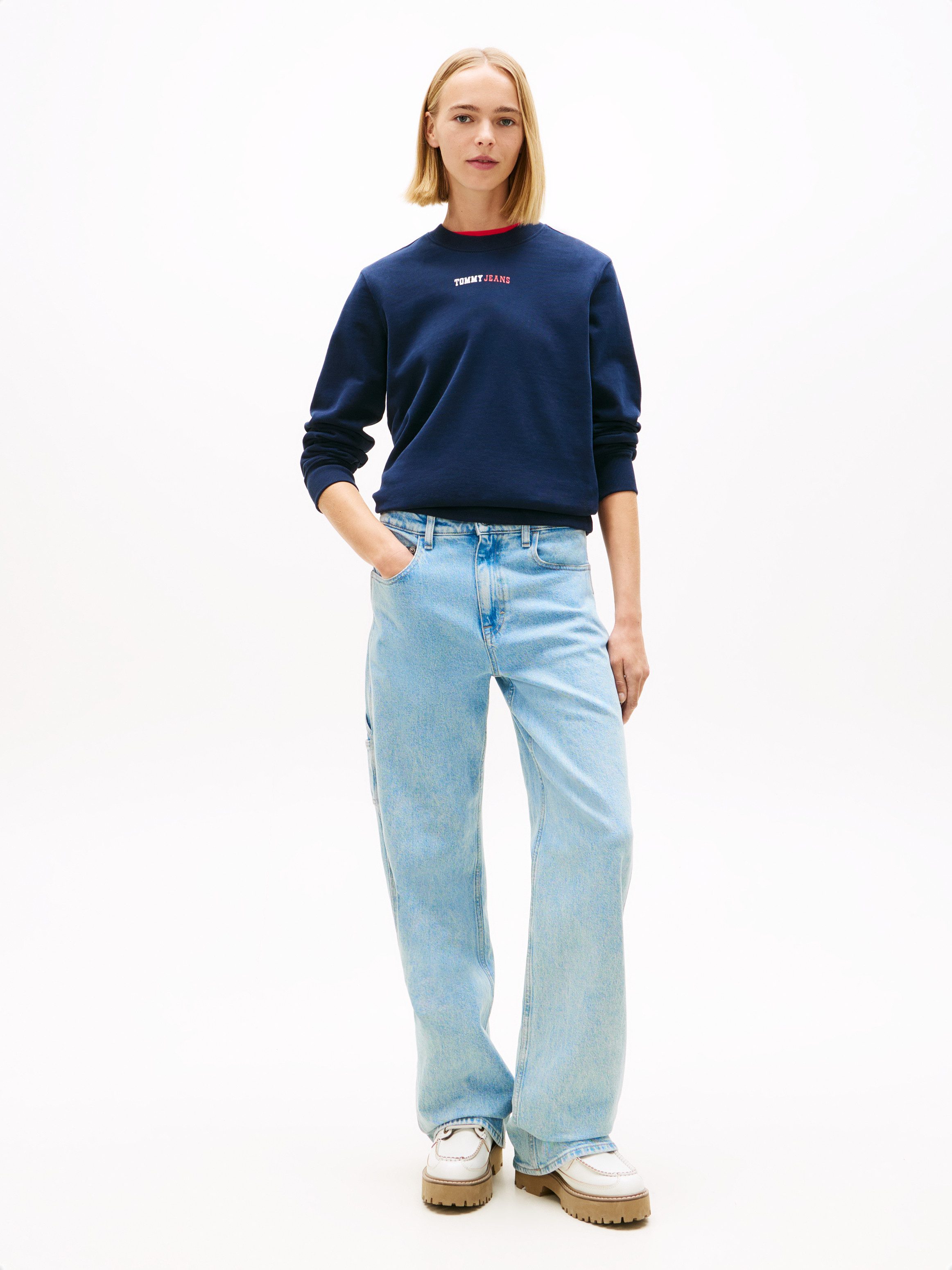 Tommy Jeans Sweatshirt TJW REG ESS LOGO 2 CREW EXT Baumwoll-Sweatware, Logoschriftzug