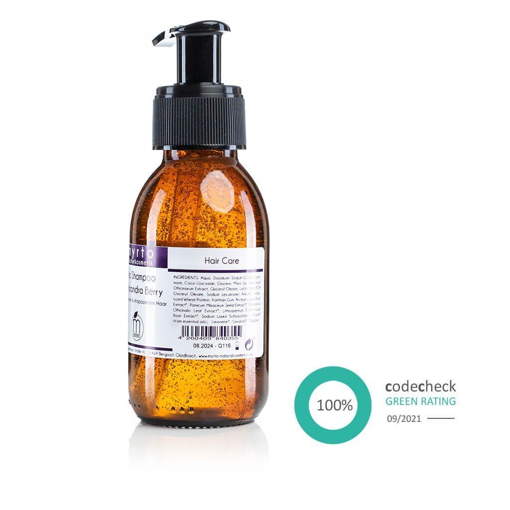 myrto Naturkosmetik Kopfhaut-Pflegeshampoo Bio Repair Shampoo Schizandra Berry - für strapaziertes Haar, frei von Duftstoffen, frei von Alkohol, palmölfrei