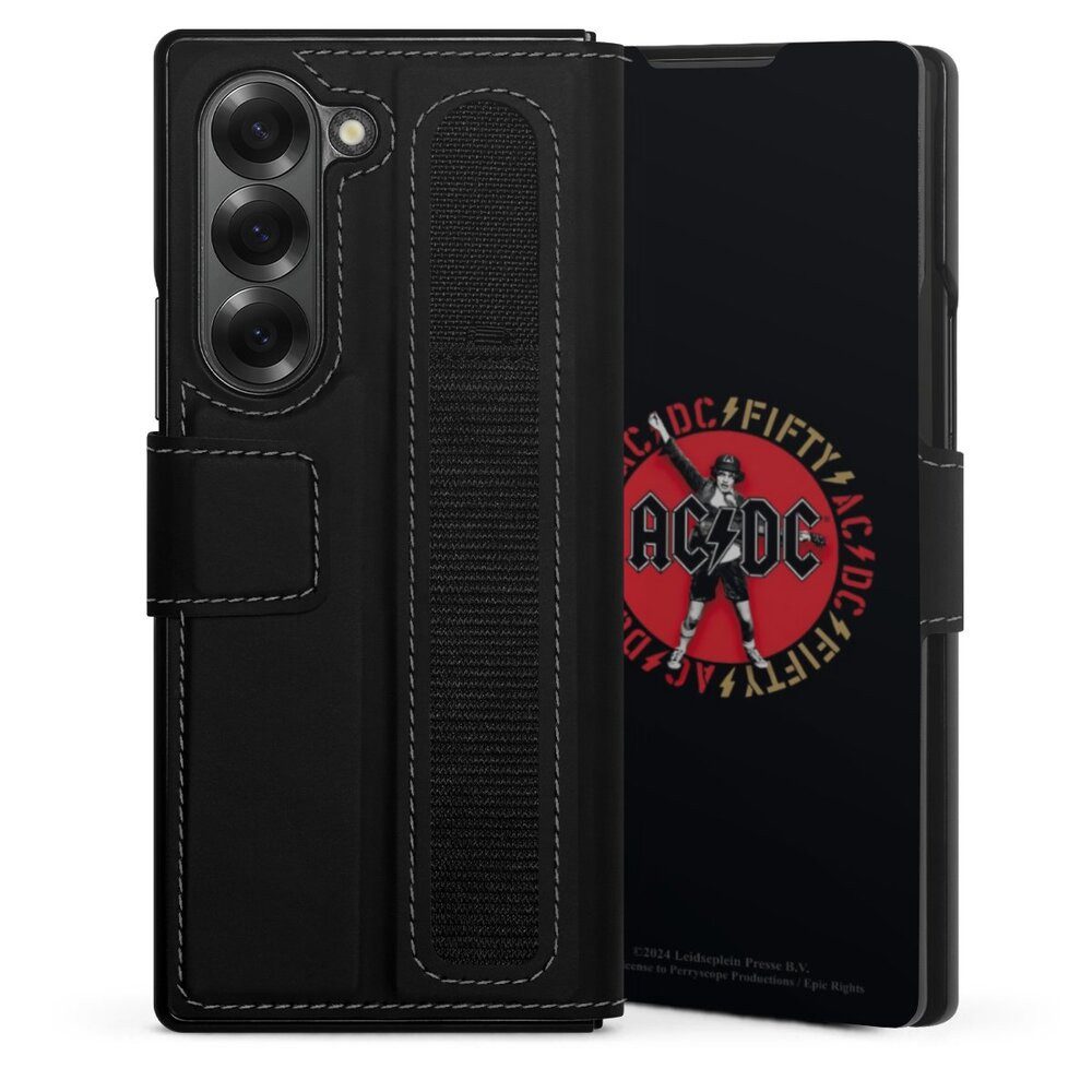 DeinDesign Handyhülle ACDC POWER UP Offizielles Lizenzprodukt ANGUS EMBLEM RED ACDC, Samsung Galaxy Z Fold 6 Hülle Handy Flip Case Wallet Cover
