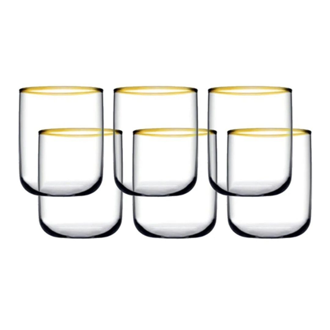 Pasabahce Glas Iconic Golden Touch 280 ml, Glas, 6er Set