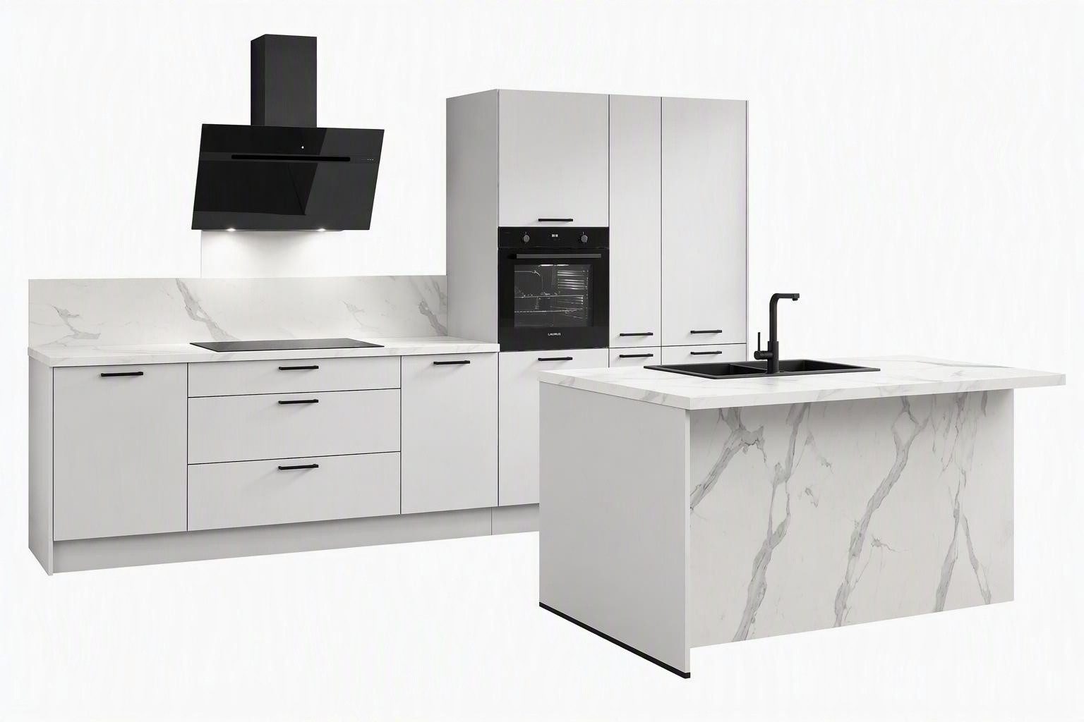 nobilia® Kücheninsel Molde, individuell anpassbar, gratis Küchenplanung mit Profis, (Breite 315 cm), vormontiert, wahlw. mit E-Geräten, Preis inkl.Lieferung