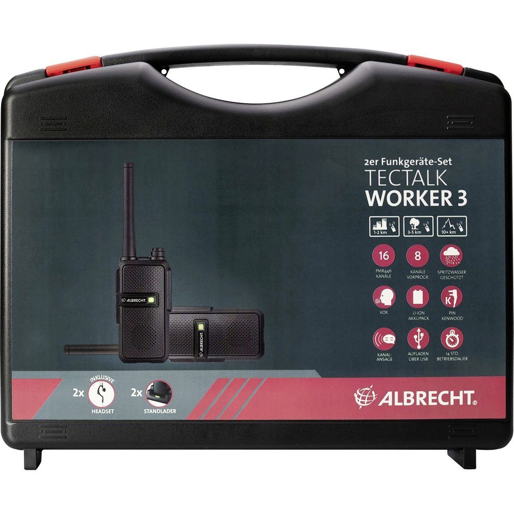 2er Tectalk Albrecht 29825 3 PMR-Handfunkgerät Walkie 2er Albrecht Worker Set Talkie