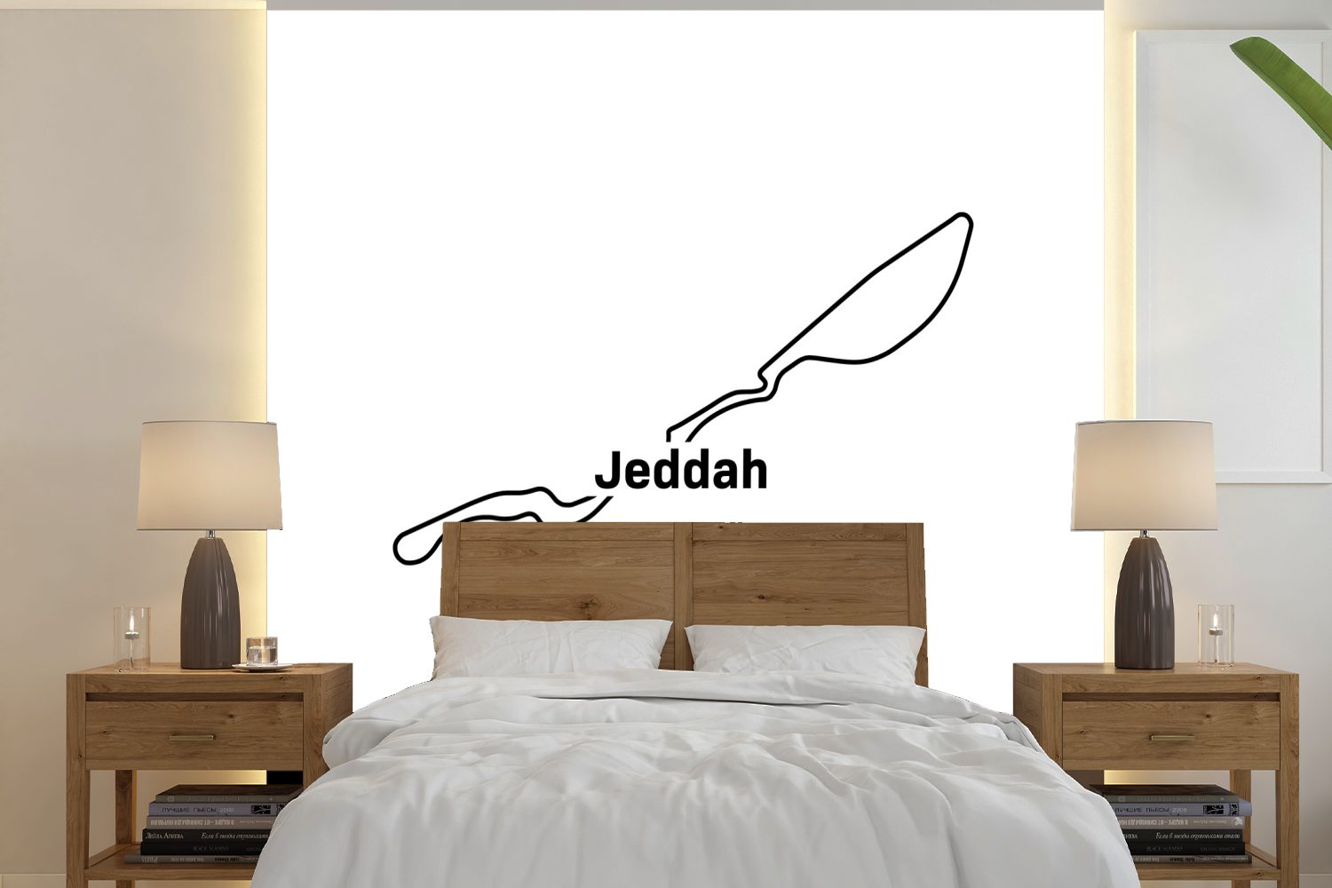 - Wandtapete Formel oder Vinyl Tapete (5 Jeddah Matt, für Schlafzimmer, Fototapete - St), bedruckt, Wohnzimmer Rennstrecke, 1 MuchoWow