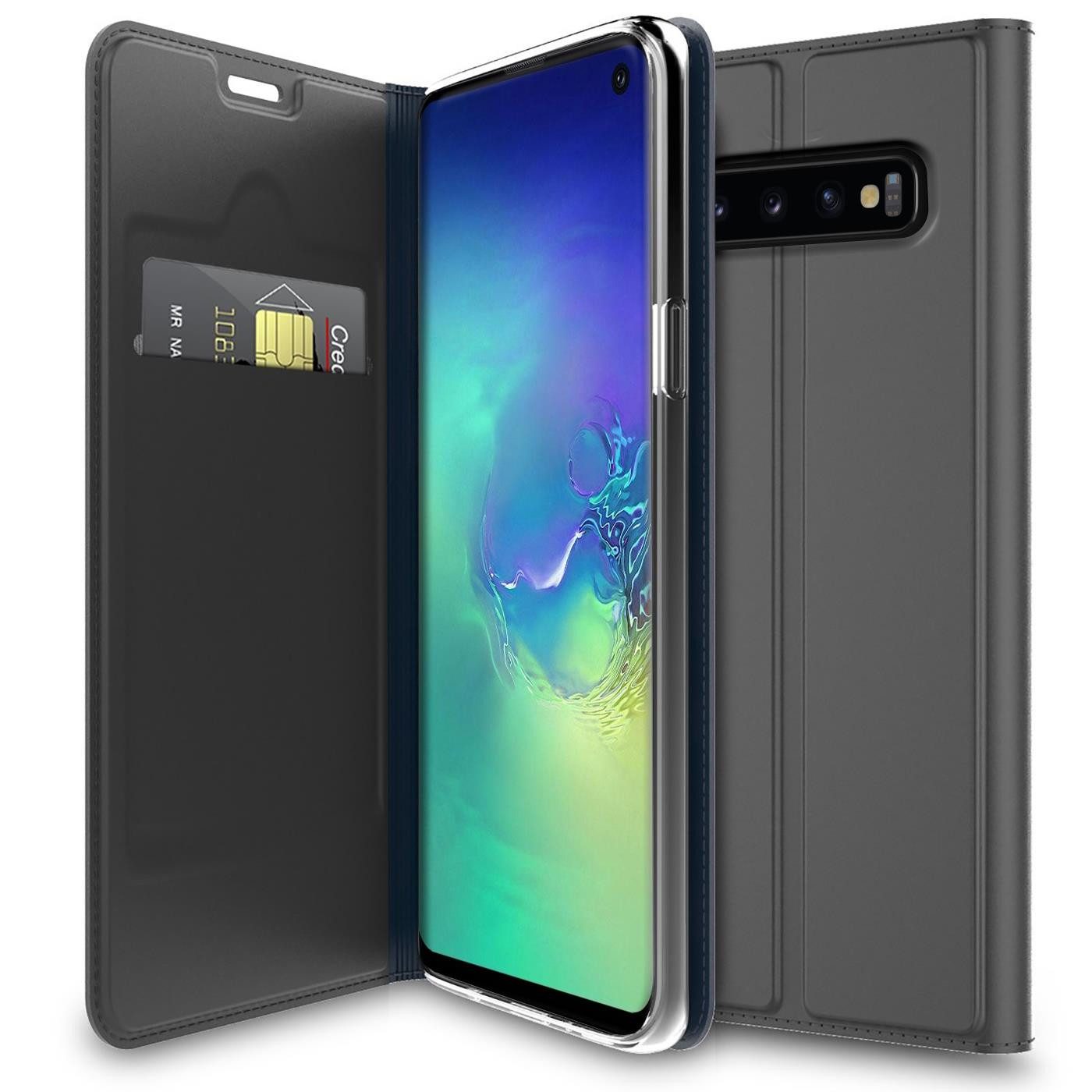 CoolGadget Handyhülle Magnet Case Handy Tasche für Samsung Galaxy S10 6,1 Zoll, Hülle Klapphülle Ultra Slim Flip Cover für Samsung S10 Schutzhülle