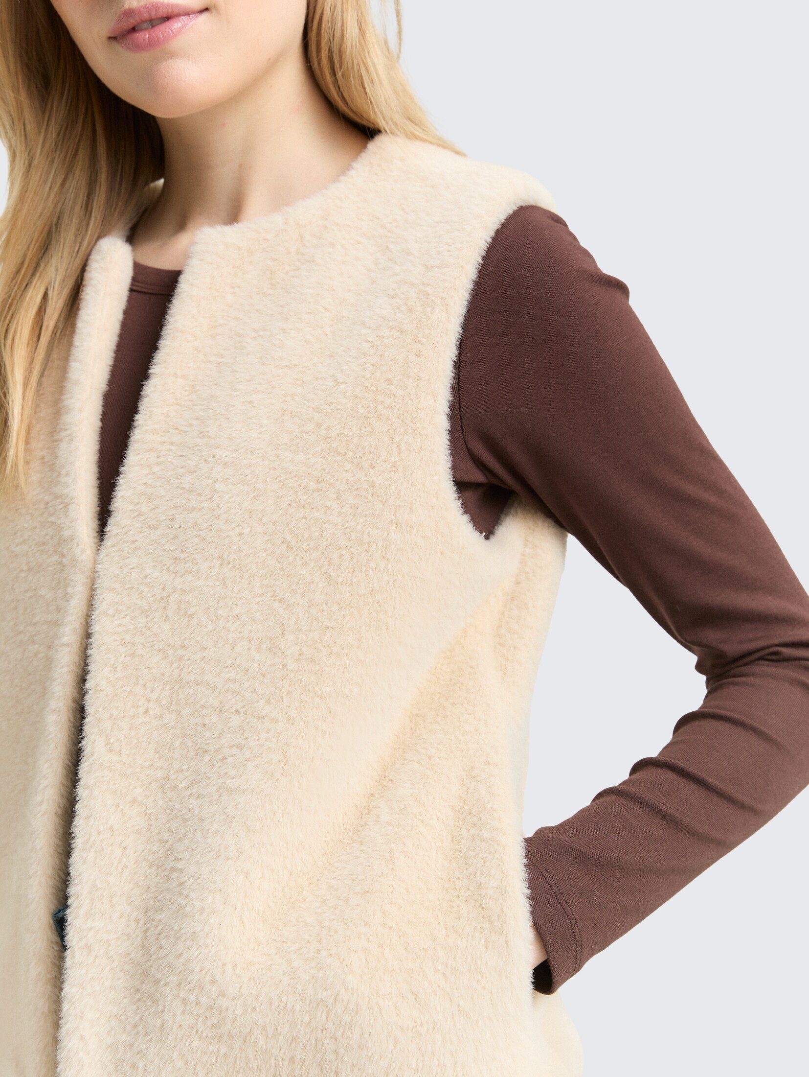 TOM TAILOR Steppweste Jacken Teddy Weste mit Taschen