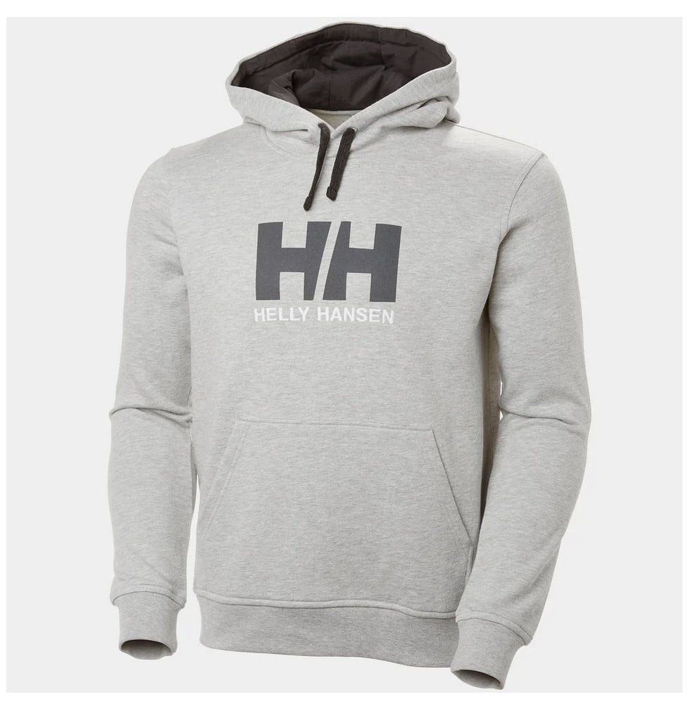 Helly Hansen Kapuzenpullover Logo Hoodie (Bio-Baumwolle) grau Herren günstig online kaufen