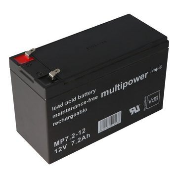 Multipower Multipower MP7.2-12 PB Akku 12 Volt 7,2Ah 4,8mm Steckkontakte, mit VD Akku 7200 mAh (12,0 V)