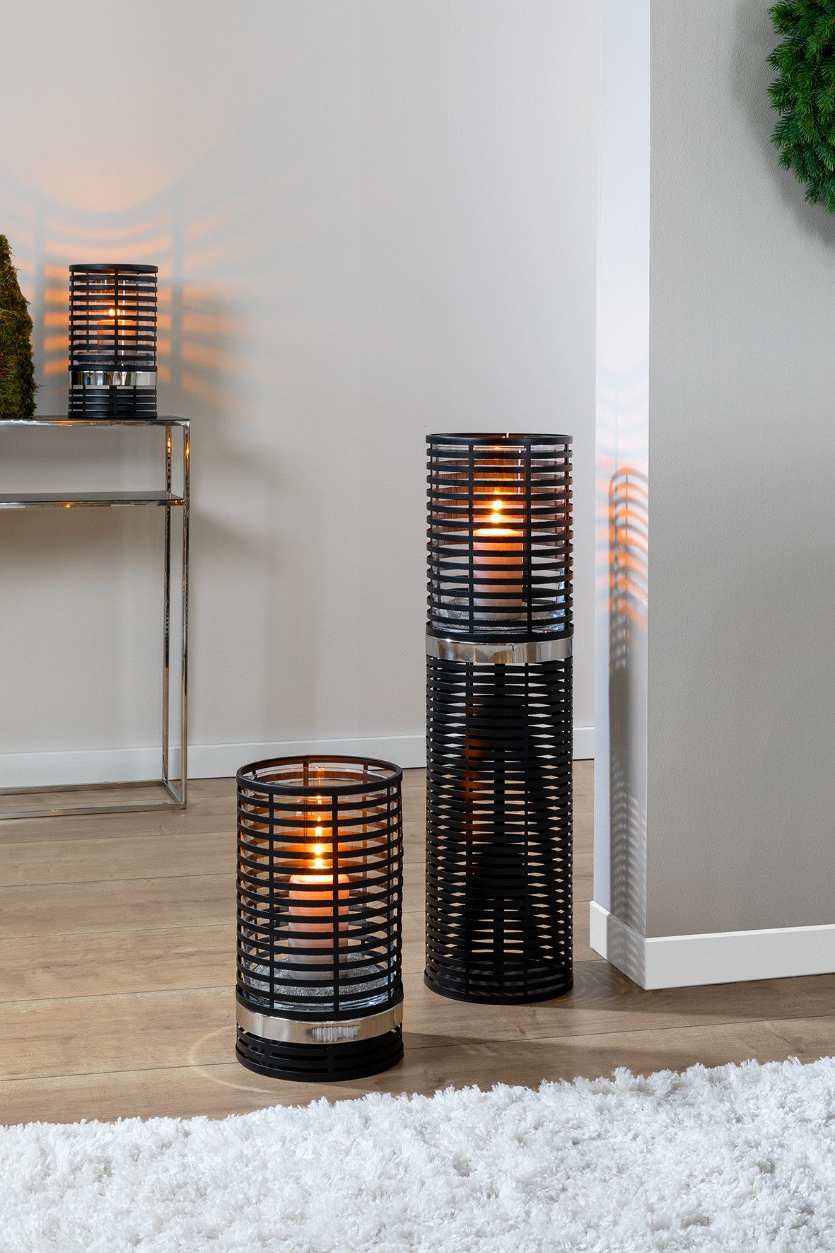 Fink Windlicht MATERA (1 St), Windlichtsäule aus Eisen, mit Glaszylinder, H günstig online kaufen