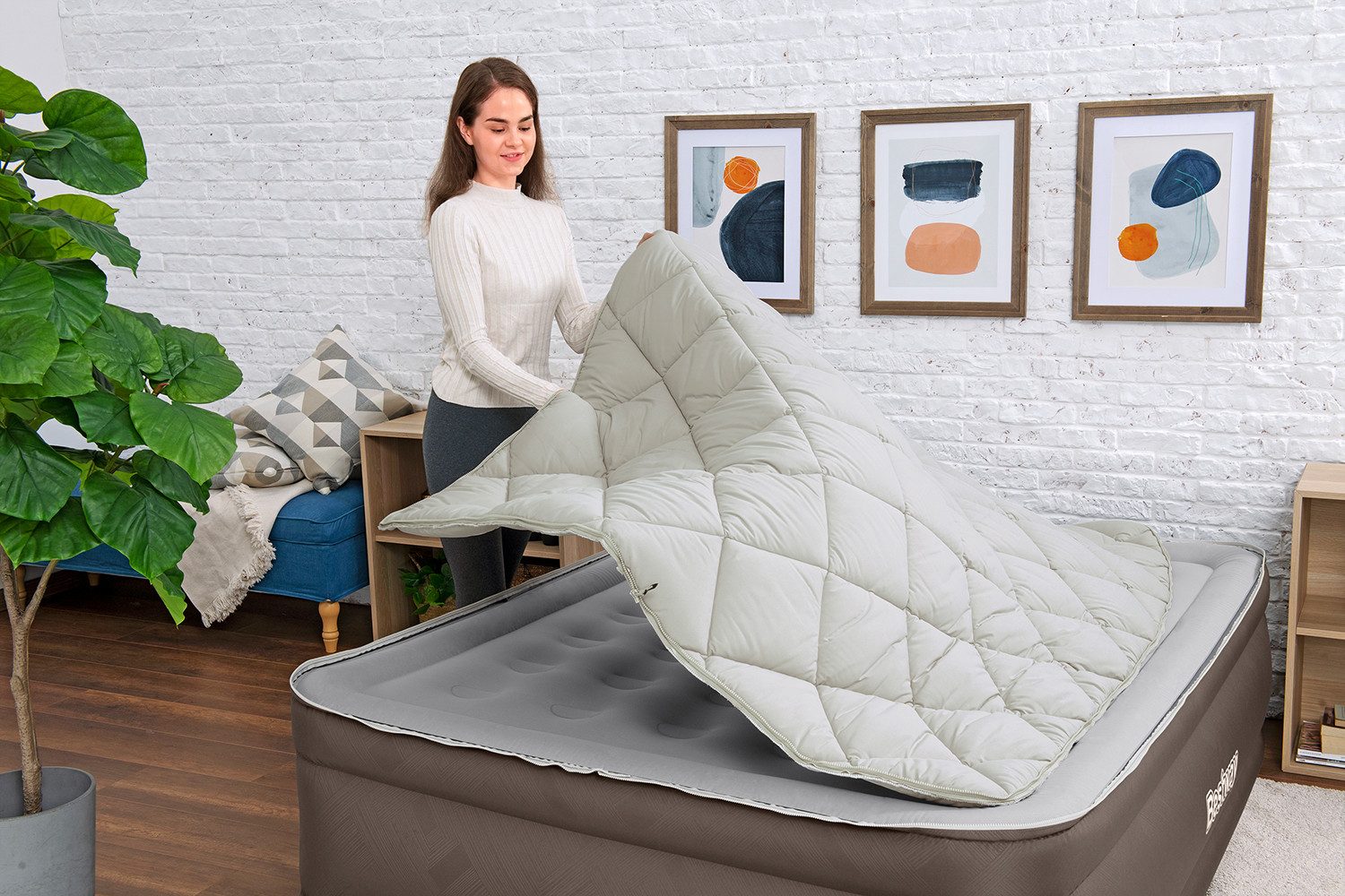 Bestway Luftbett mit Reißverschlussbezug & integrierter Elektropumpe 203 x günstig online kaufen