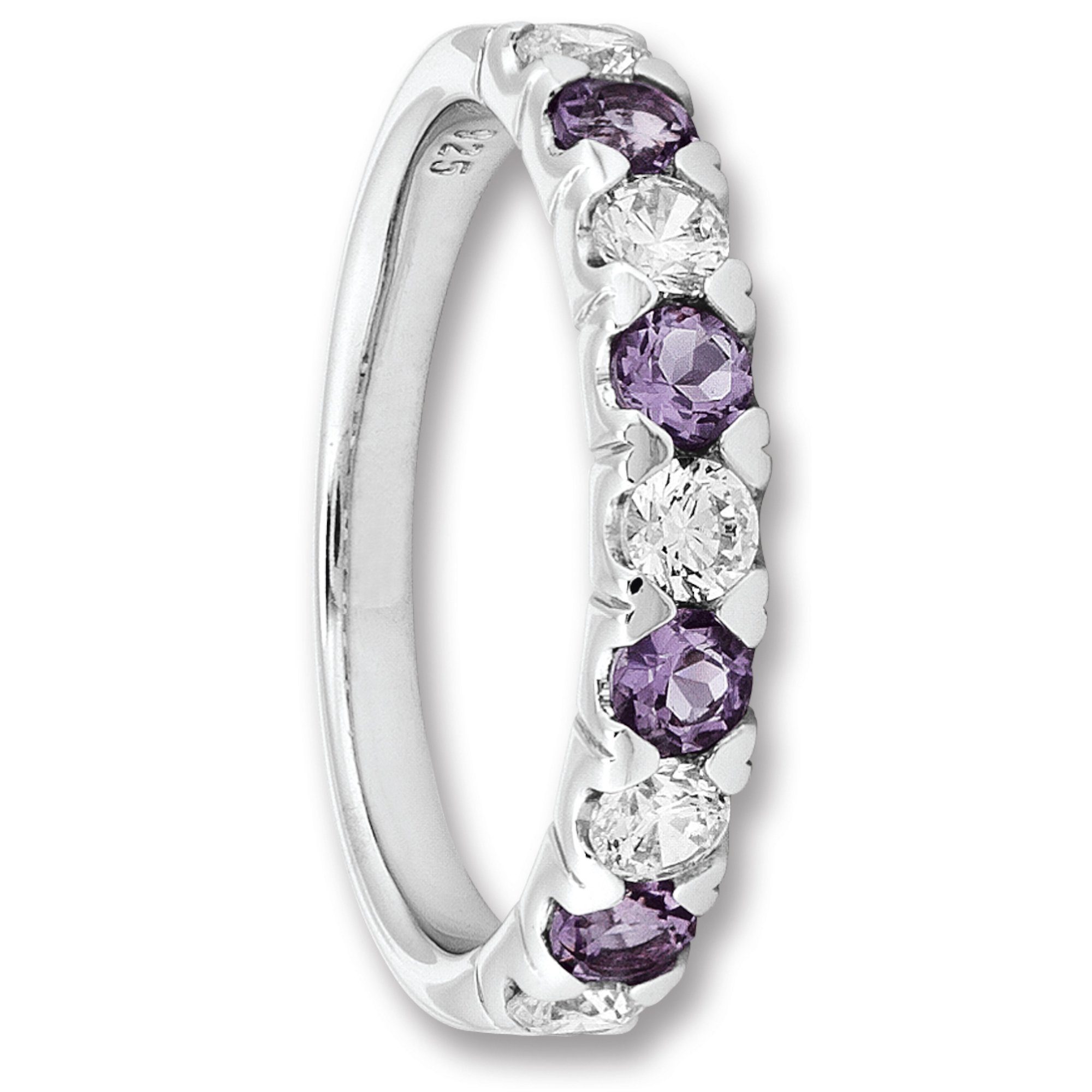 ONE ELEMENT Silberring Zirkonia & Amethyst Ring aus 925 Silber, Persönliche günstig online kaufen