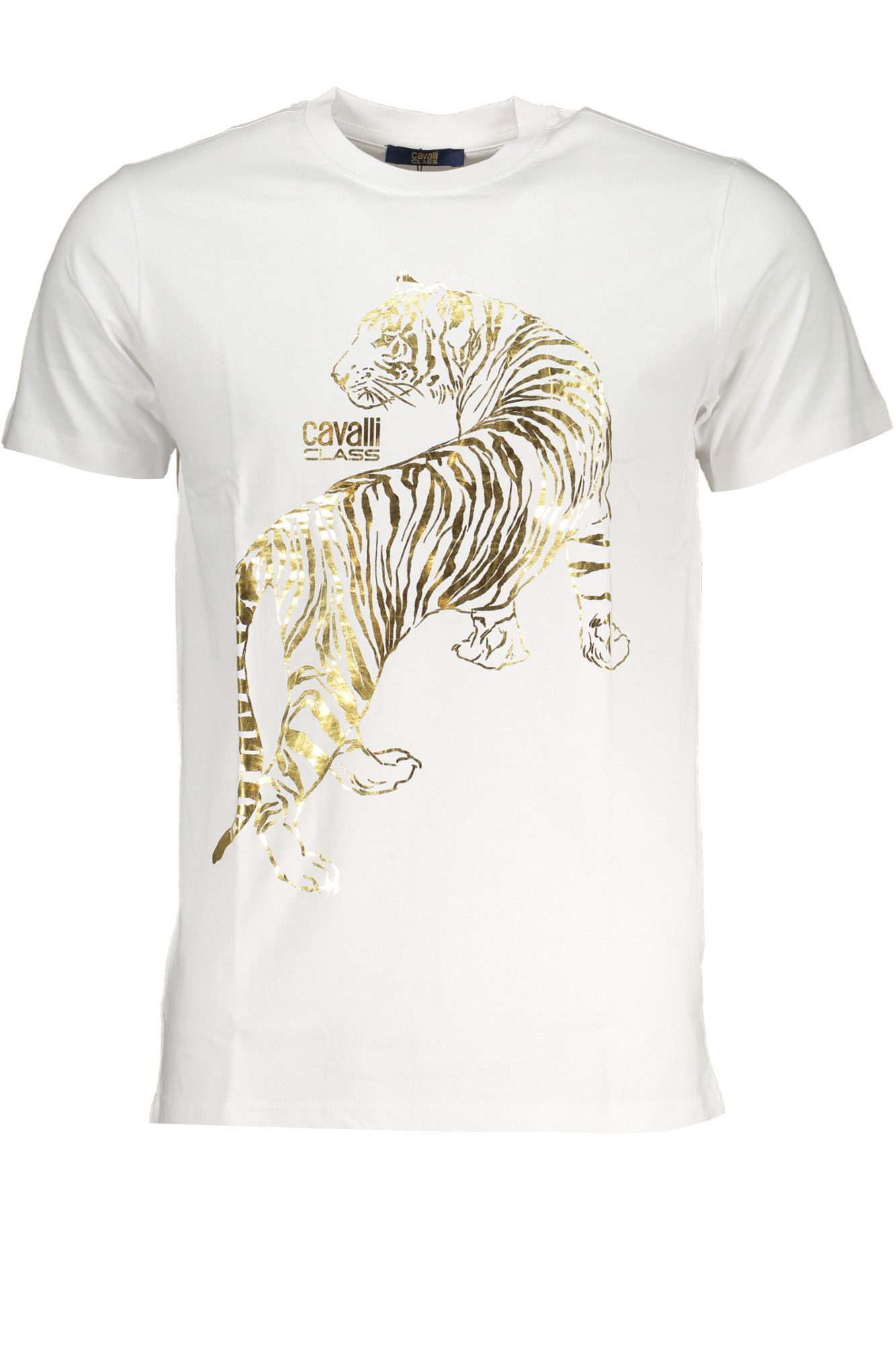 Cavalli Class T-Shirt Stilvolles Kurzarm Herren T-Shirt in Weiß mit