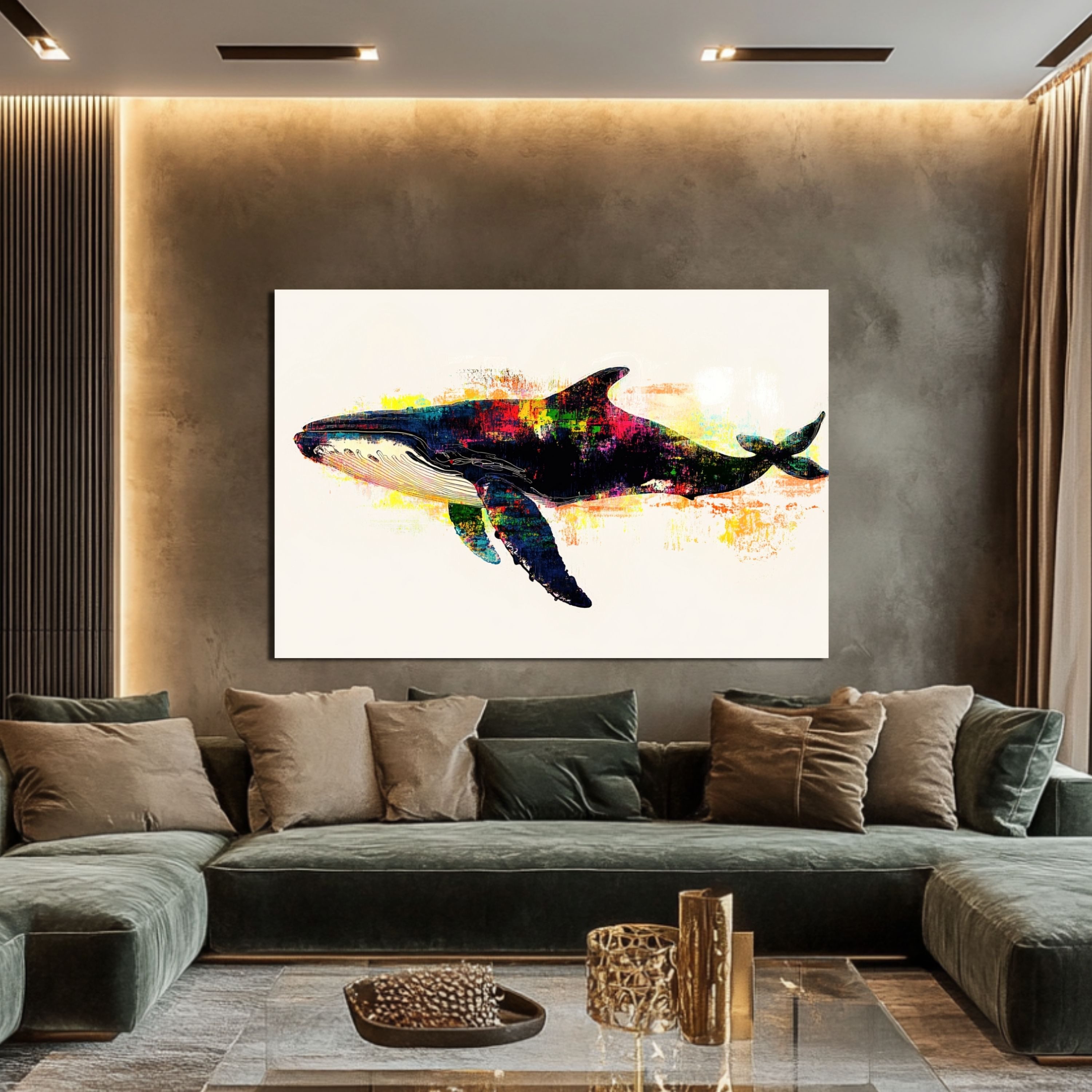 DARO Design Leinwandbild Modern Abstrakt Wandbilder XXL Wandbild Wand Deko Leinwand Bilder, (Wal Warhol Glitch - Bild Groß Wohnzimmer Schlafzimmer Küche Esszimmer Einteilig Querformat Fotodruck Leinwände Wanddeko Abstrakte Kunst Boho), 30x20cm