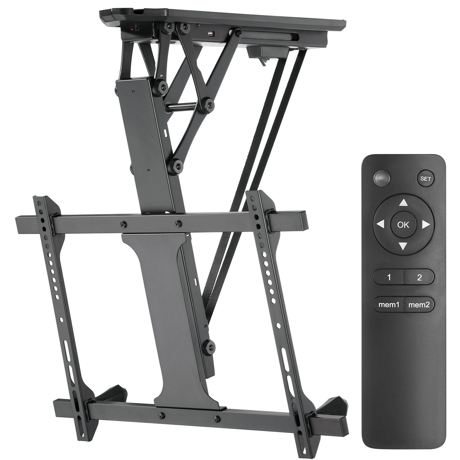 Maclean TV-Deckenhalterung MC-880 Elektrische TV‑Deckenhalterung TV‑Deckenlift für 32–70″, (bis 70,00 Zoll, bis 35 kg, Neigungswinkel 0–75° für Wohnzimmer & Home Cinema)