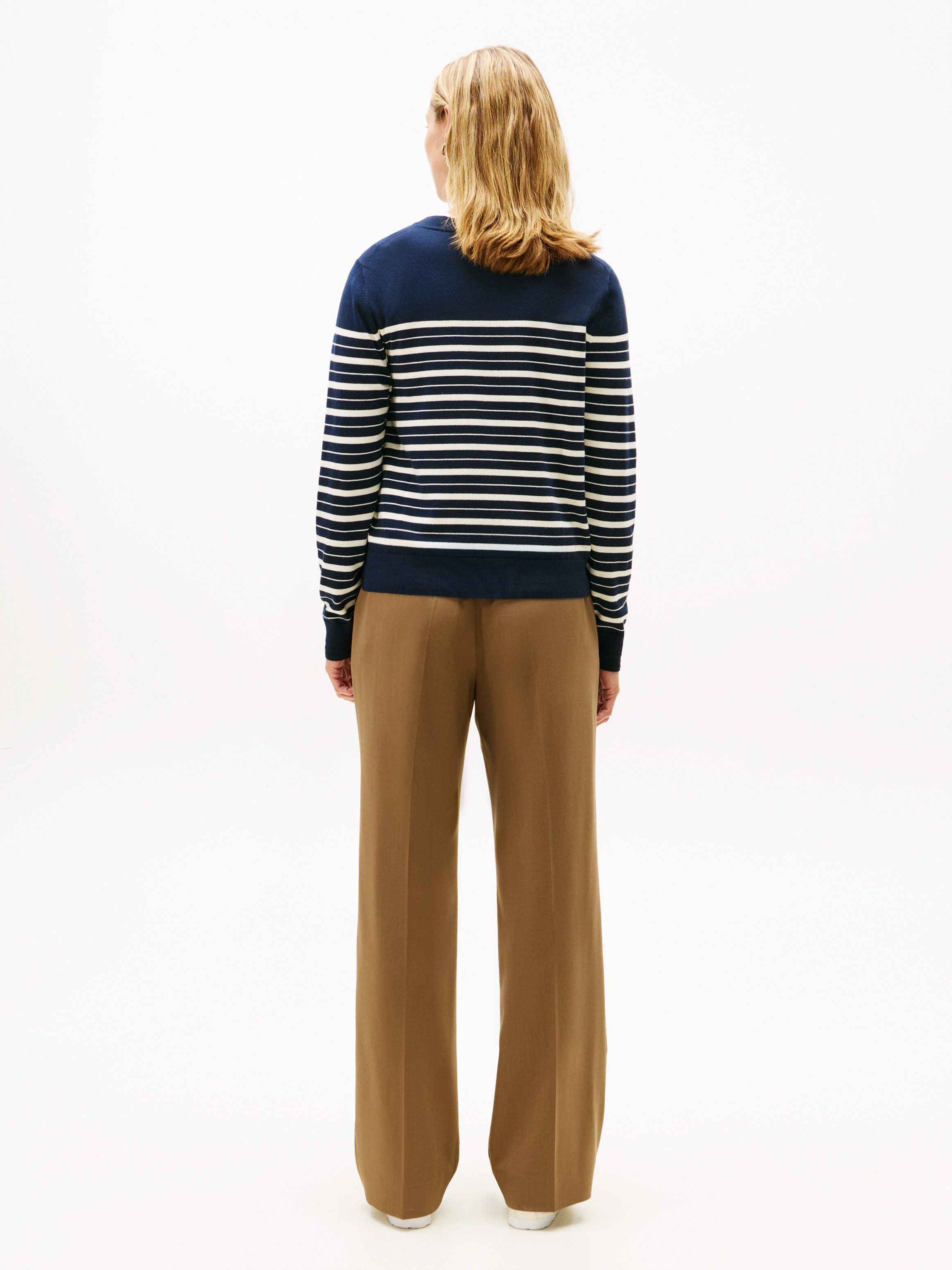 Tommy Hilfiger Cardigan CO JERSEY STITCH CARDIGAN Baumwollmischung, regular fit, Rundhals, goldfarbene Knöpfe