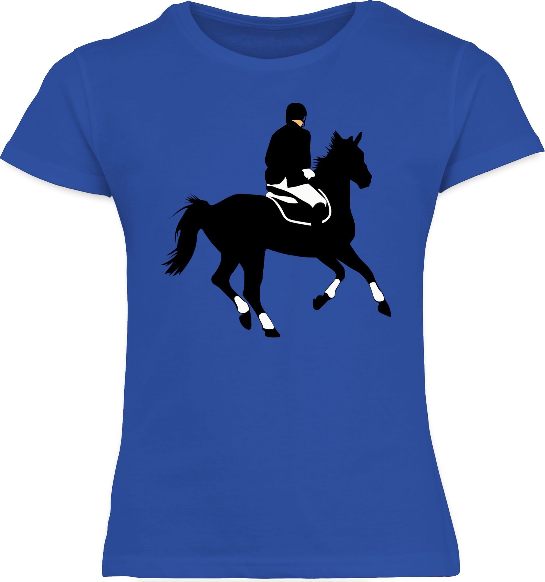 Reiter T-Shirt Dressurreiten Shirtracer Dressur Pferd Royalblau 3 Pferd