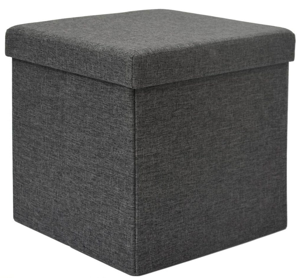 DuneDesign Sitzhocker mit Stauraum - 38x38x38 Polsterhocker mit Aufbewahrungsbox - Faltbar, Stabile Sitztruhe - Schlafzimmer Ottomane - Kinderzimmer Beistelltisch