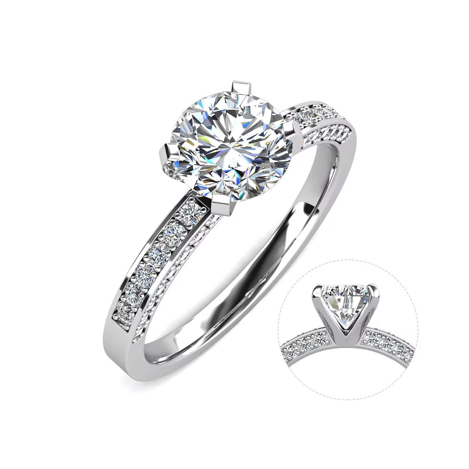 ROUGEMONT Verlobungsring Funkelnder Moissanit Solitär Ring 925 Silber 1,0ct günstig online kaufen