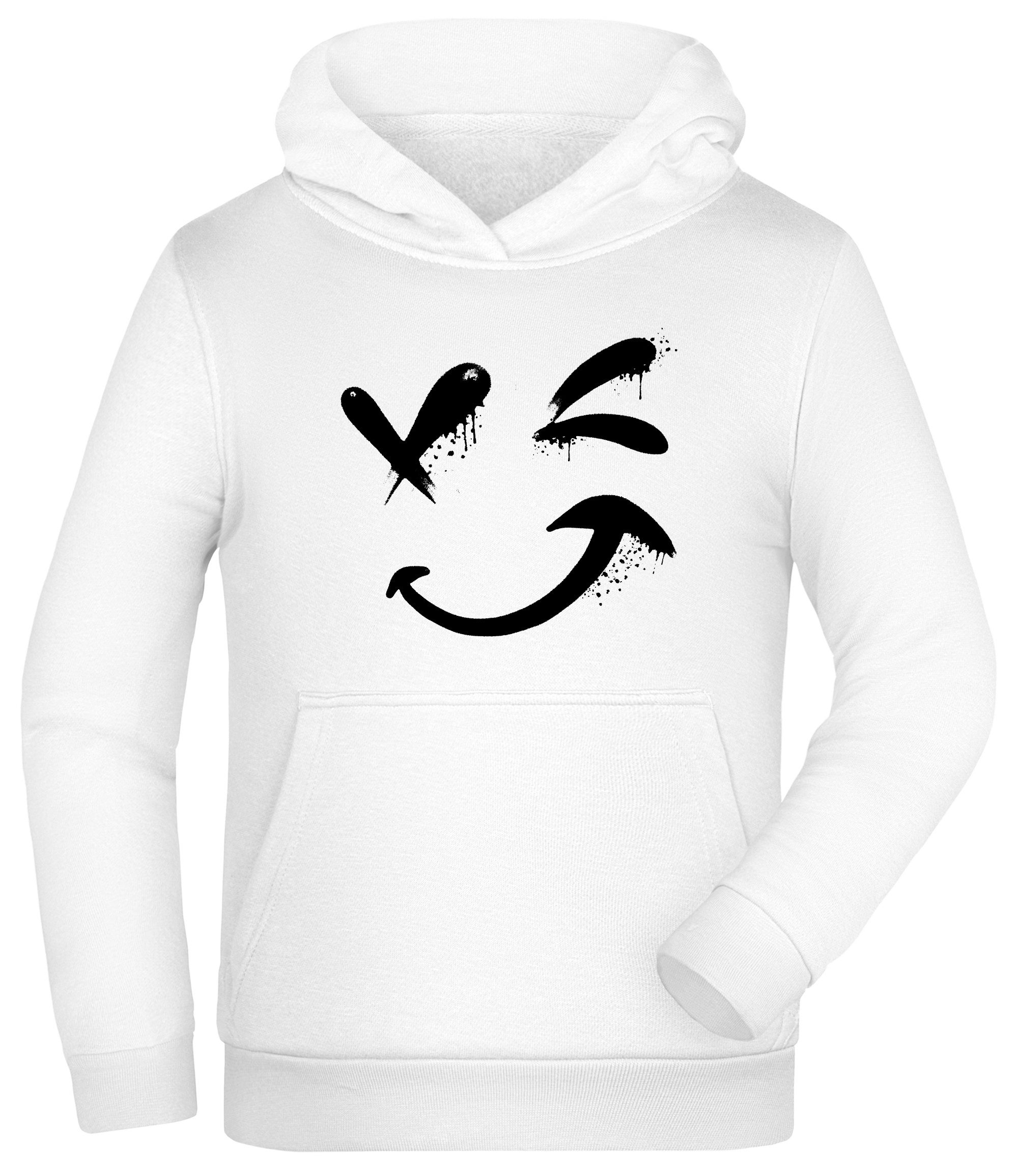 MyDesign24 Kapuzensweatshirt Kinder Hoodie - Kapuzenpulli mit coolem Smile Kapuzensweater cooler Smile Hoodie i328