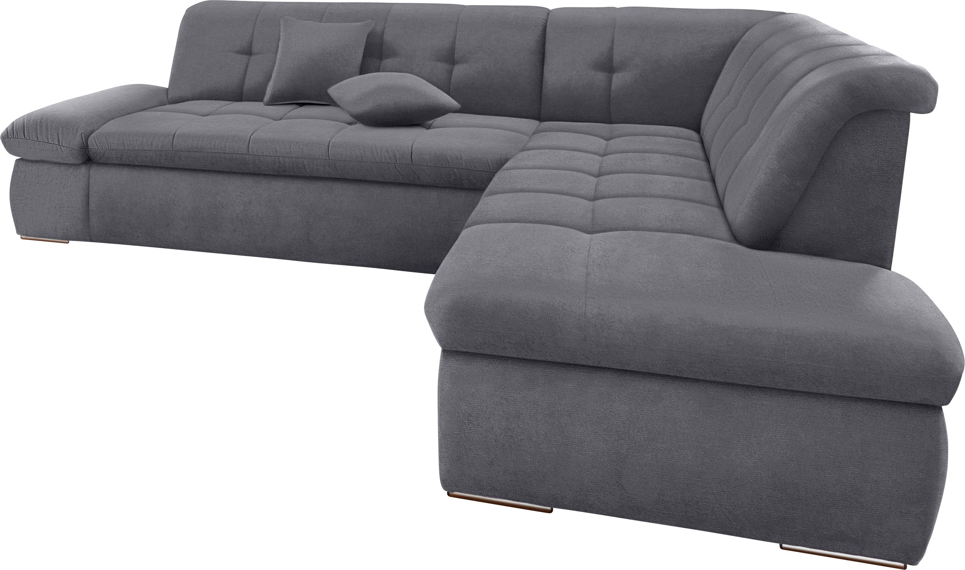 DOMO collection Ecksofa MORIC Massiv! - Belastbar bis 140 kgxSitz, hochwertig & komfortabel, XXL, L-Form, inkl. Zierkissen