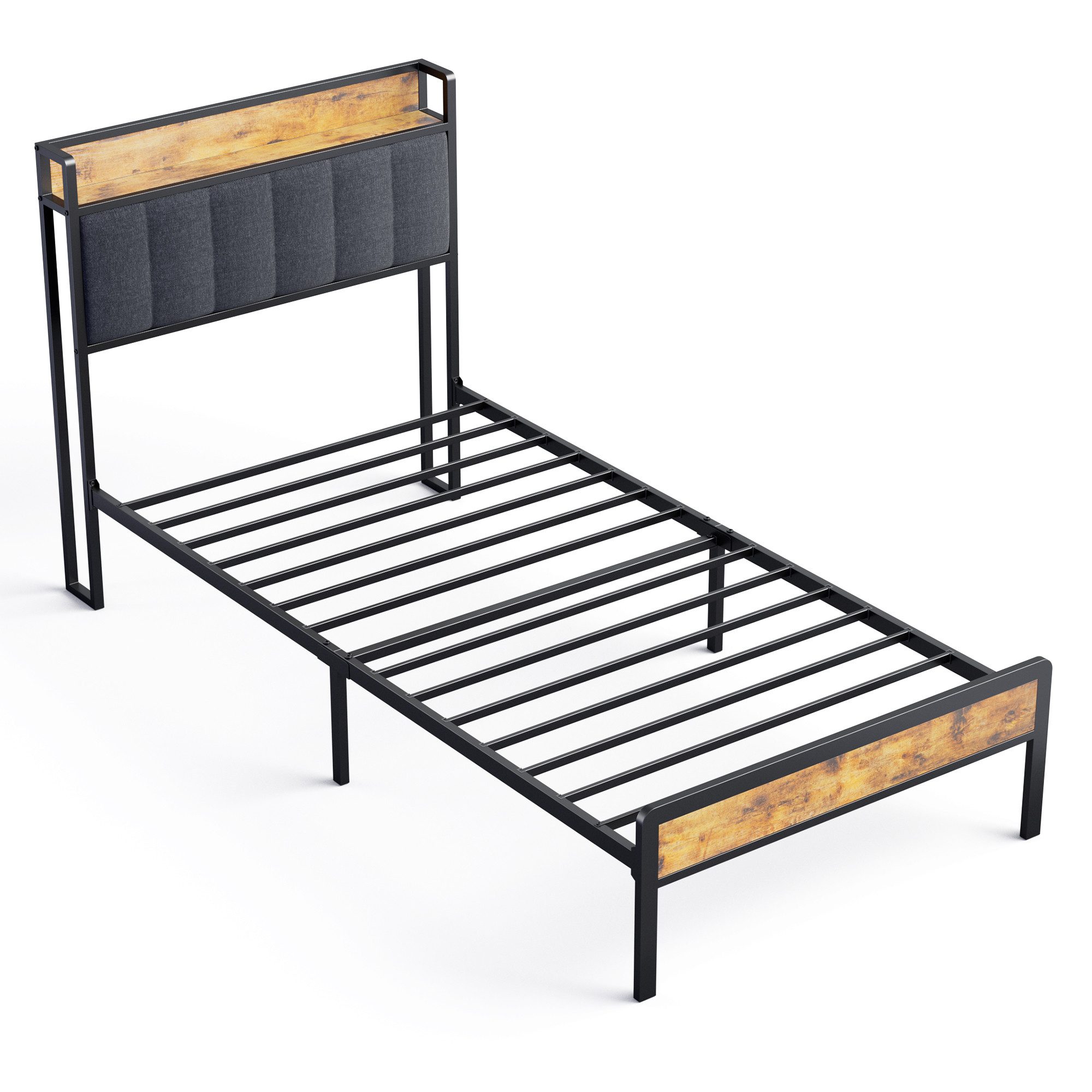 Bealife Einzelbett Bettrahmen Holz Metallbett,Bettgestell aus günstig online kaufen