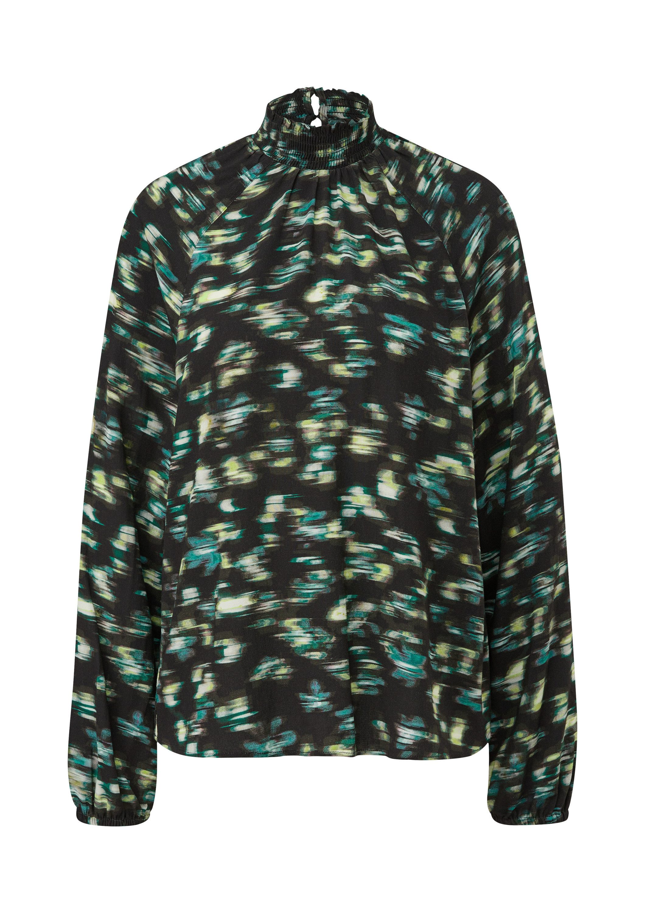 comma Langarmbluse Bluse Bluse mit Rüschenkragen