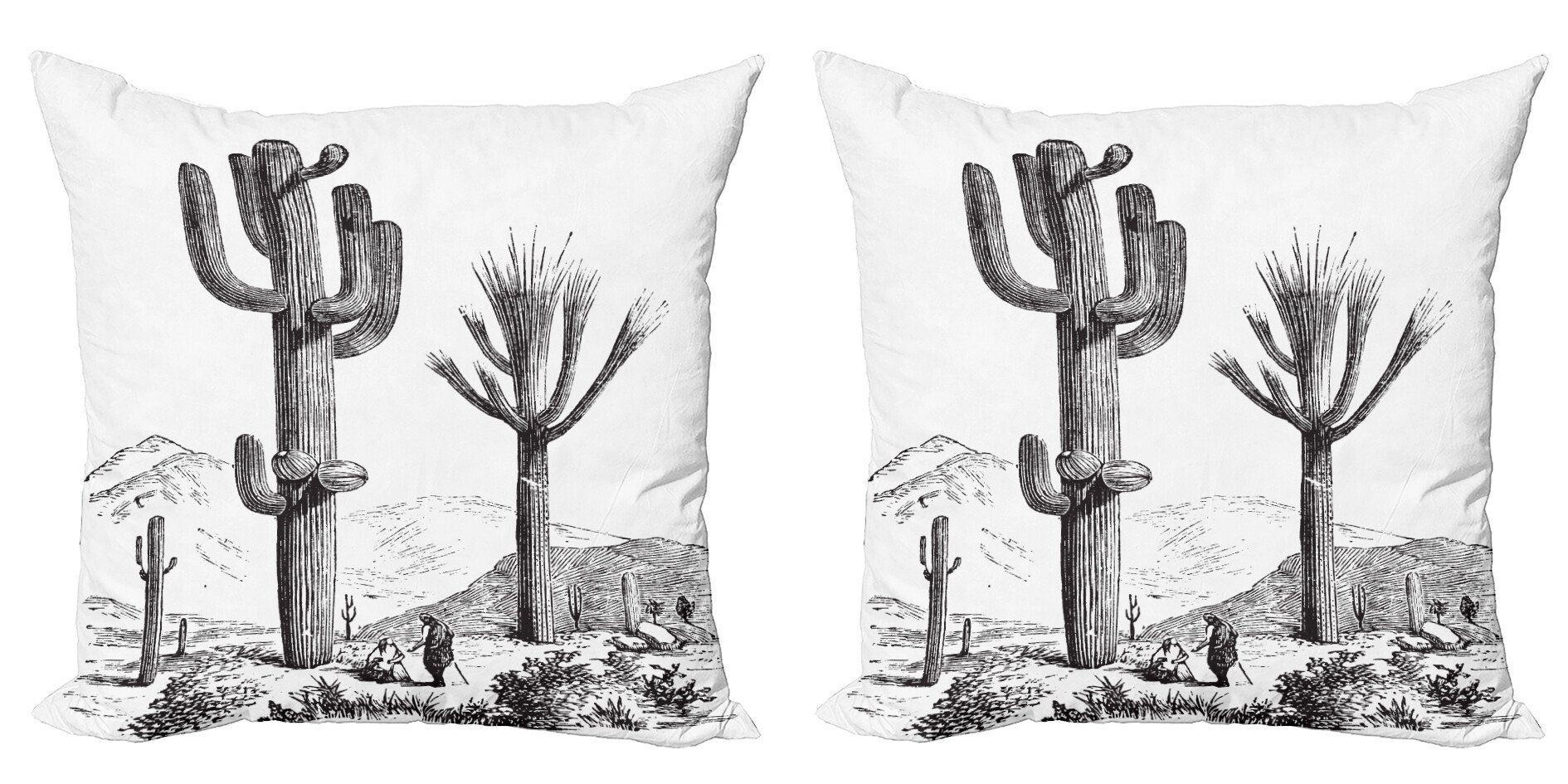 Doppelseitiger Ansicht Accent Abakuhaus Kaktus Modern mexikanische Digitaldruck, Stück), (2 Kissenbezüge Flüchtige