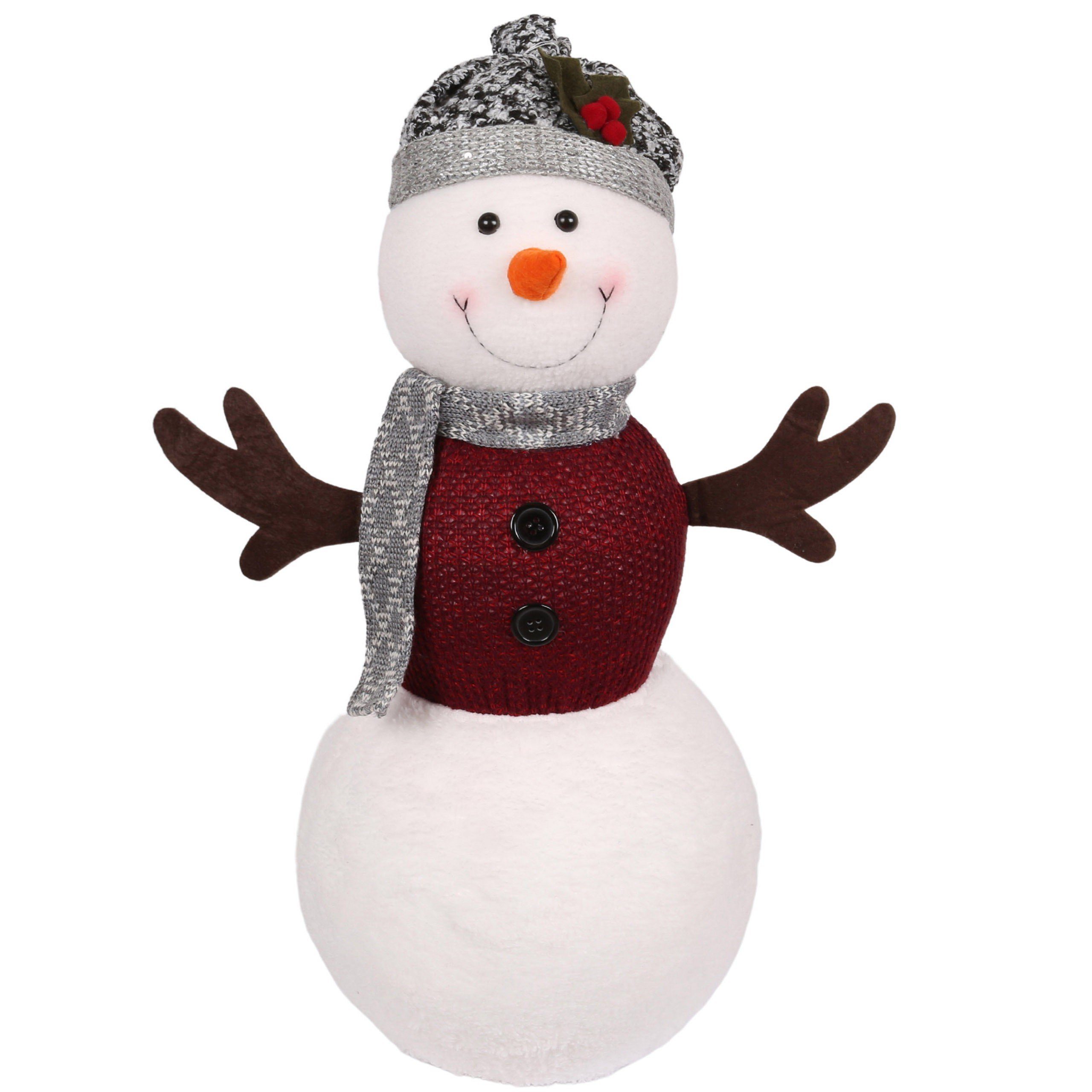 Sarcia.eu Weihnachtsfigur Weihnachtsschmuck, Schneemann mit Hut 48cm