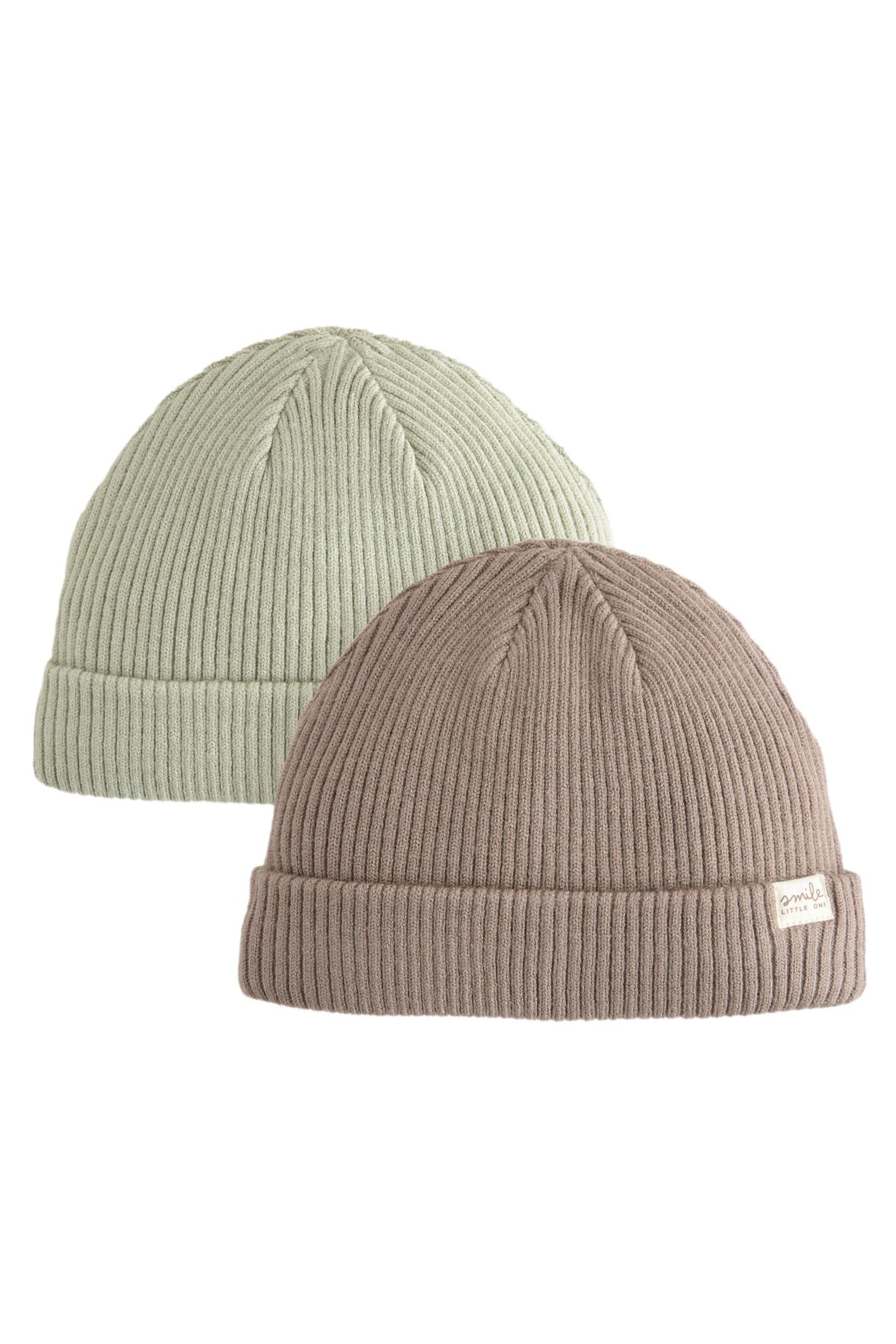 Beanie 2er-Pack Baby-Strickmützen