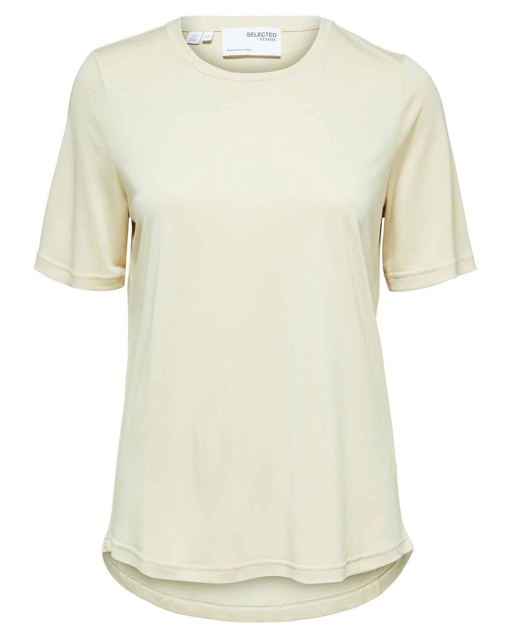 T-Shirt SLFSTELLA SELECTED SS TEE (1-tlg) (21) B T-Shirt Damen NOOS sand FEMME