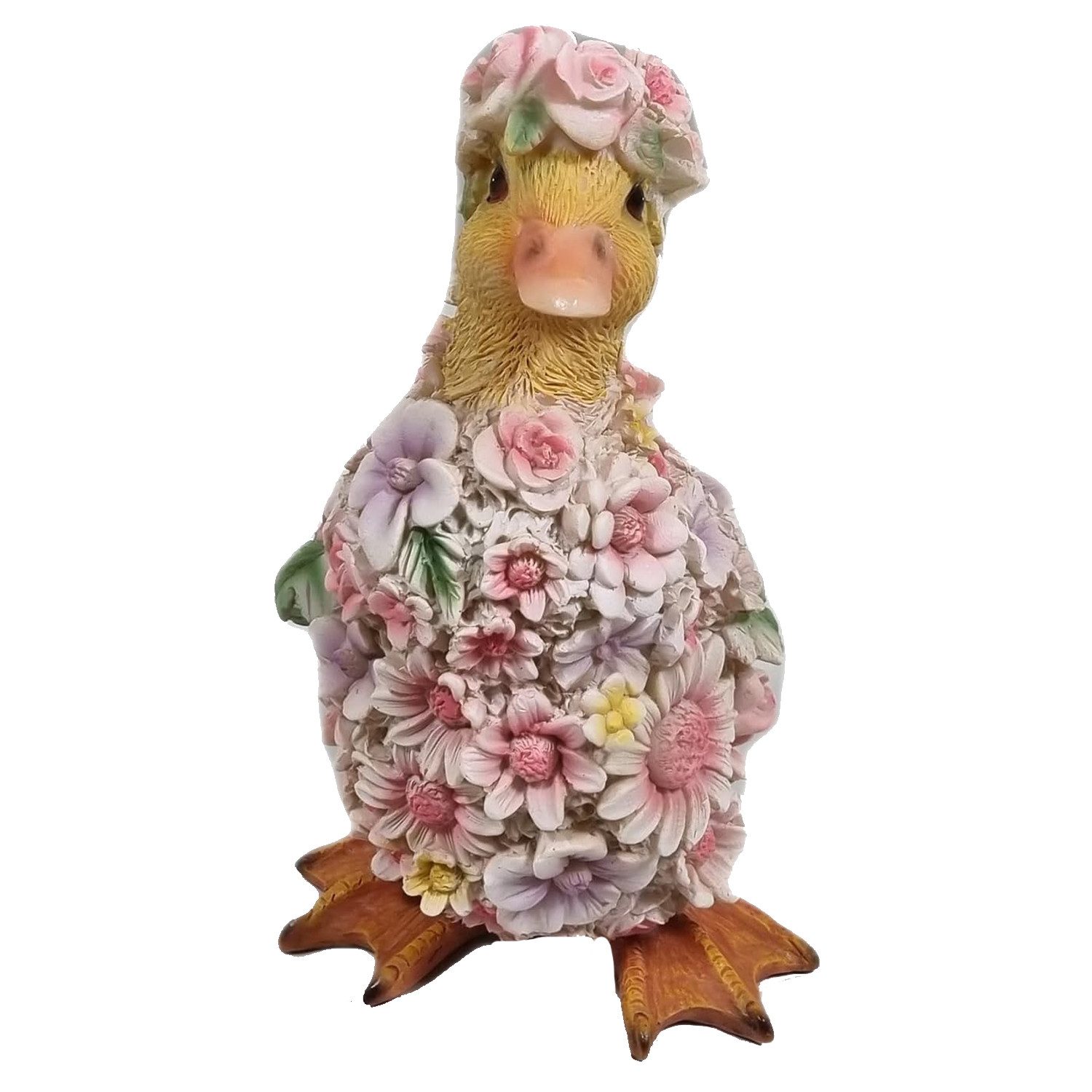 Fachhandel Plus Tierfigur Lustige Dekofigur Ente mit Blumen – Entenfigur fü günstig online kaufen