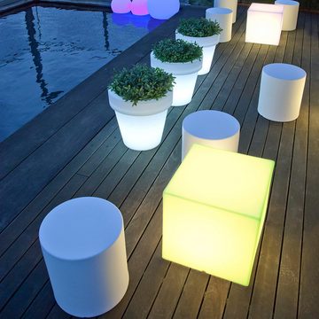 Licht-Trend Gartenleuchte Cuby LED-Dekoleuchte mit Akku und Solar Weiß, RGB & Kaltweiß