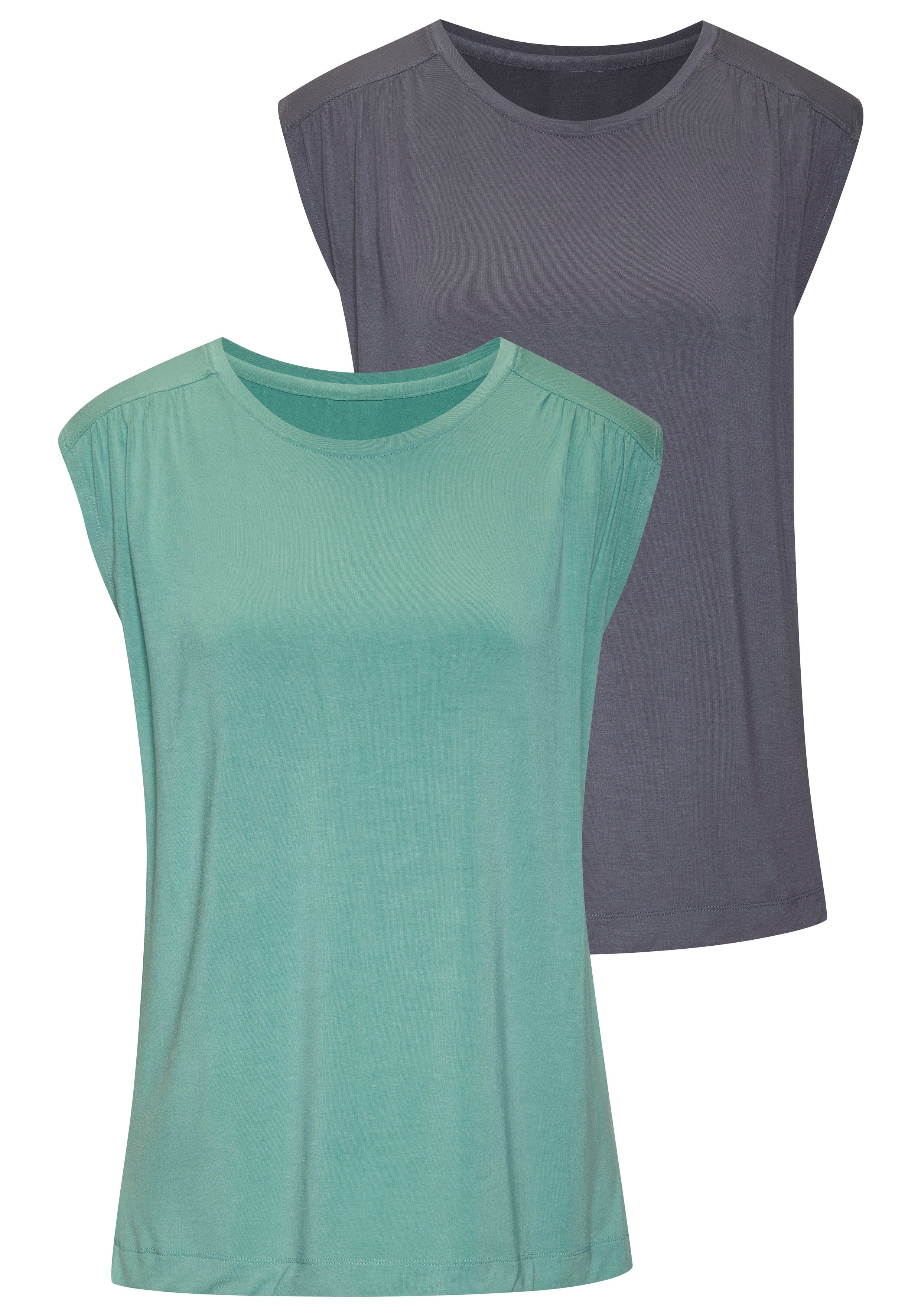 Shirttop mit Schulterraffung