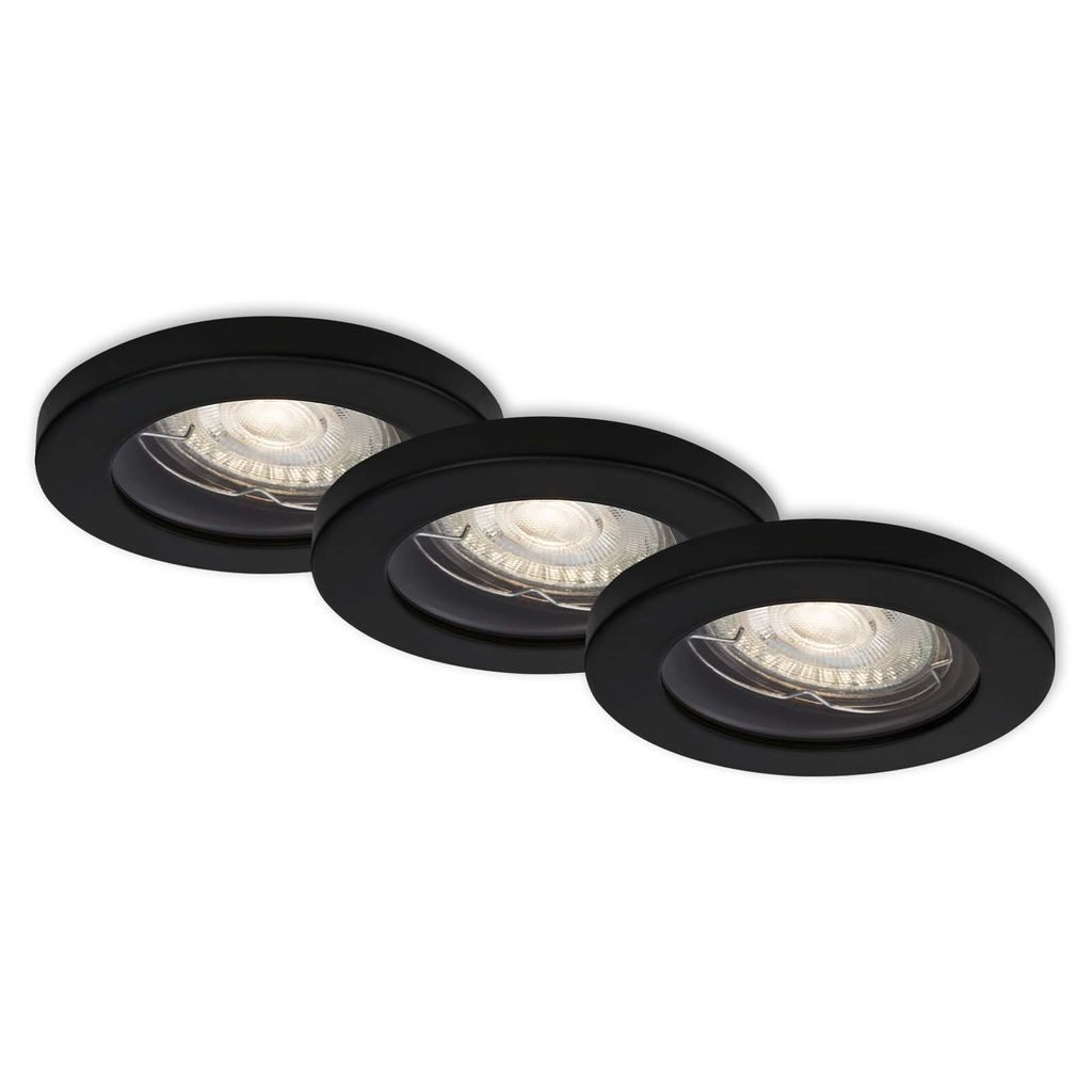 Briloner Leuchten LED Einbaustrahler 7181-035, LED wechselbar, 2700K - Extra-Warmweiß, matt-schwarz, GU10, Einbaustrahler, Einbauspot