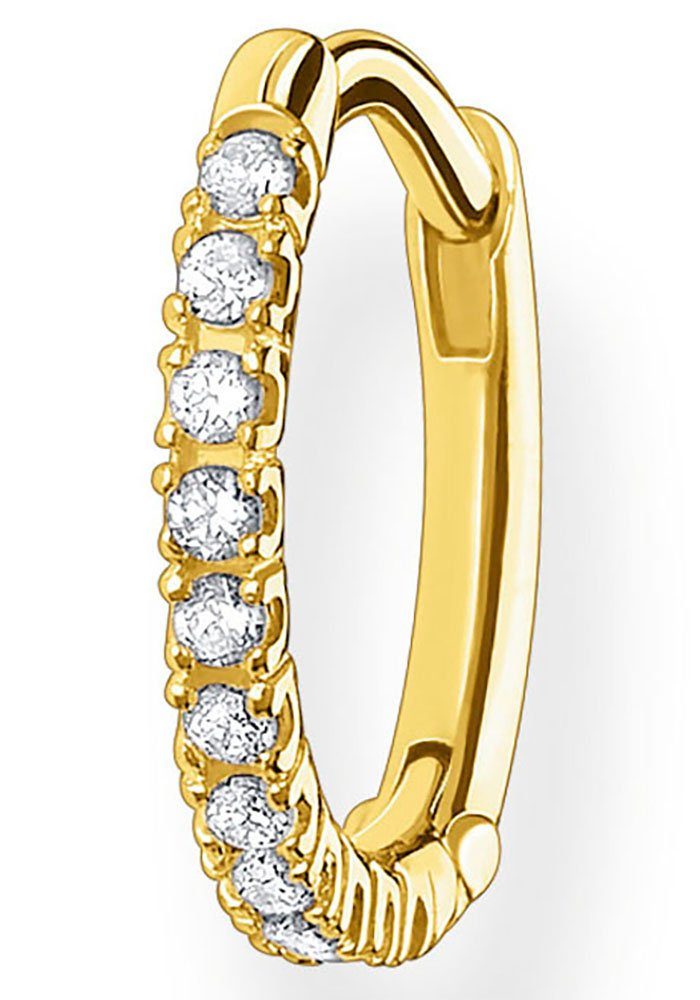 THOMAS SABO Single-Creole farbige oder weiße Steine, mit Glas-Keramik Stein, Korund (synth), Zirkonia (synth)