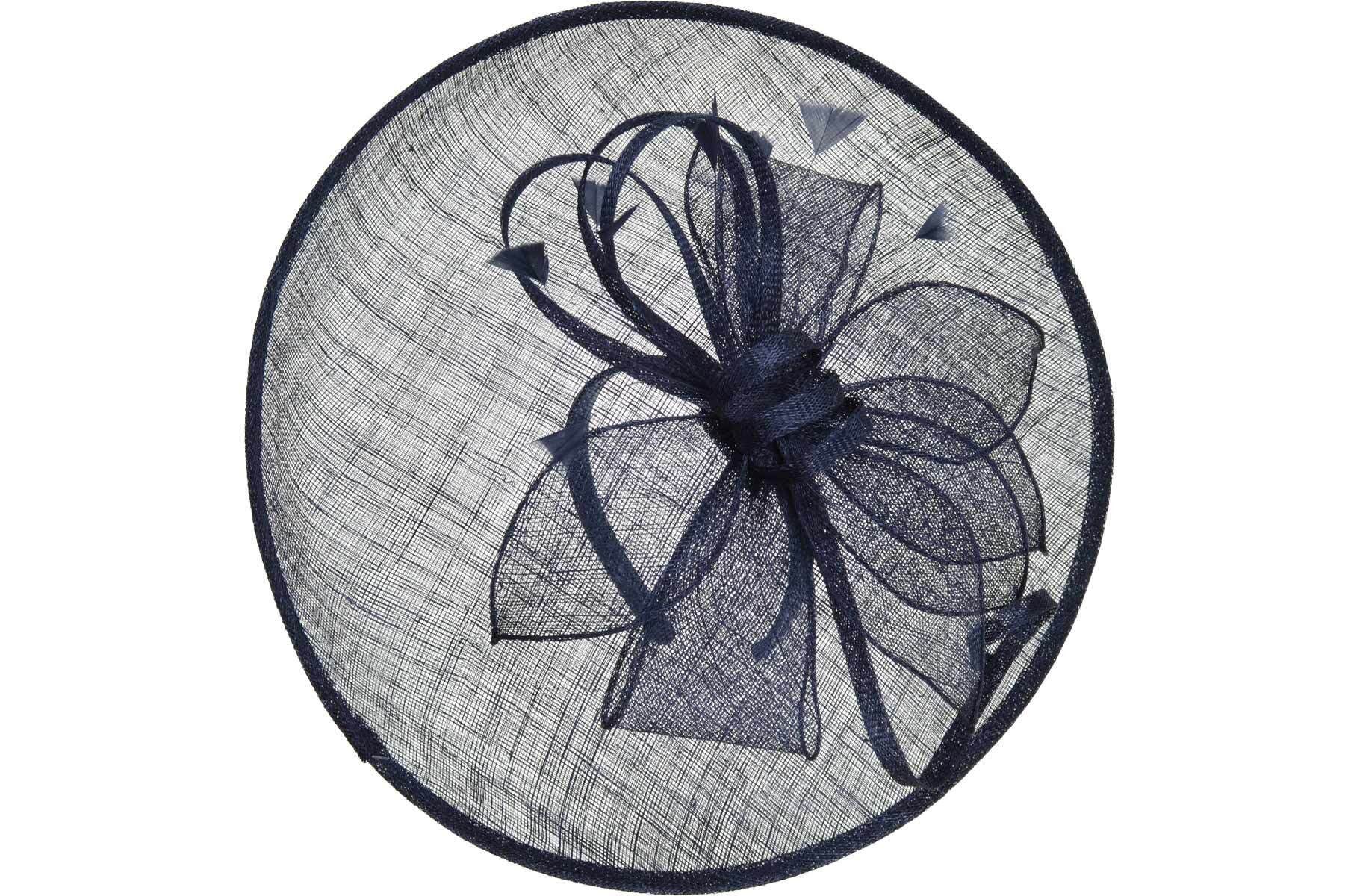 Seeberger Strohhut Sinamay Haarreif großer Blüte und Federn 55632-0