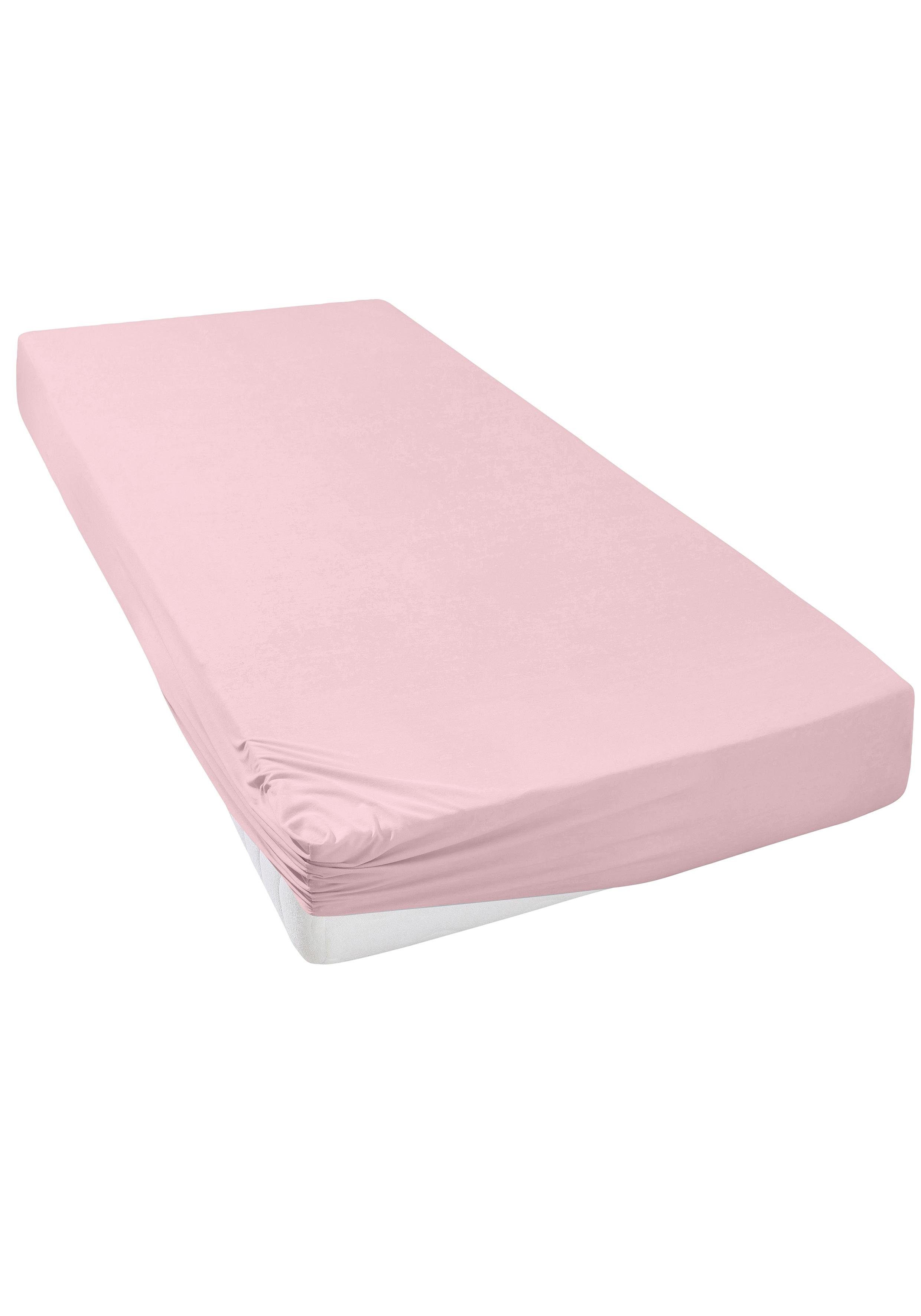 OTTO home Spannbettlaken Bettlaken Jersey, Spannbetttuch mit Baumwolle, uni, Jersey, Gummizug: rundum, (1 Stück), für Matratzen bis 18cm Höhe, Spannbettlaken, Baumwollmischung