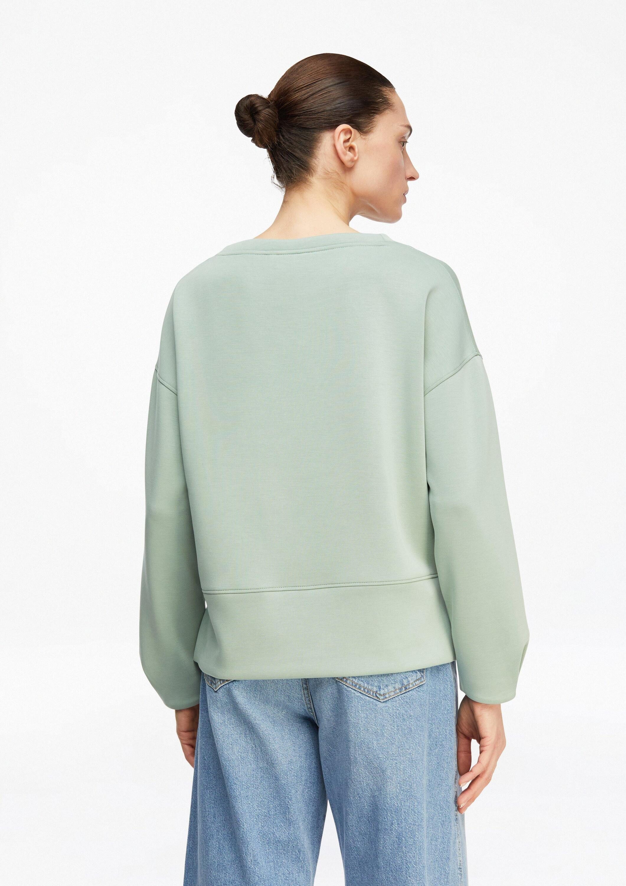 comma Sweatshirt Sweatshirt Weiches Sweatshirt mit Faltendetail am Arm