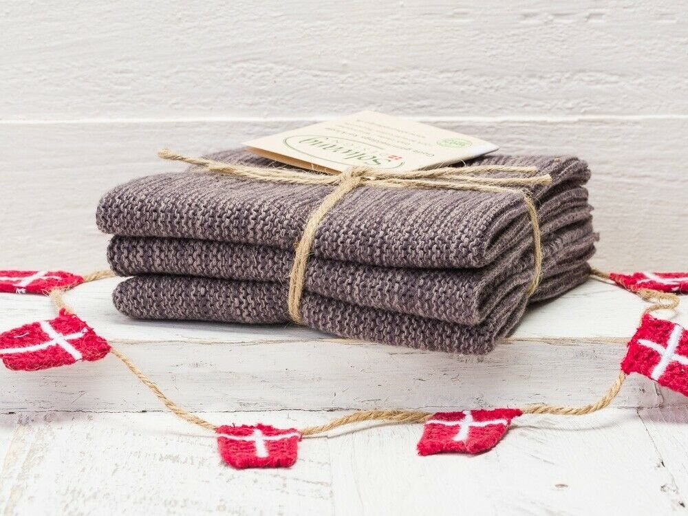 Solwang Spültuch Solwang Wischtuch Organisch Grau Meliert 3er Set