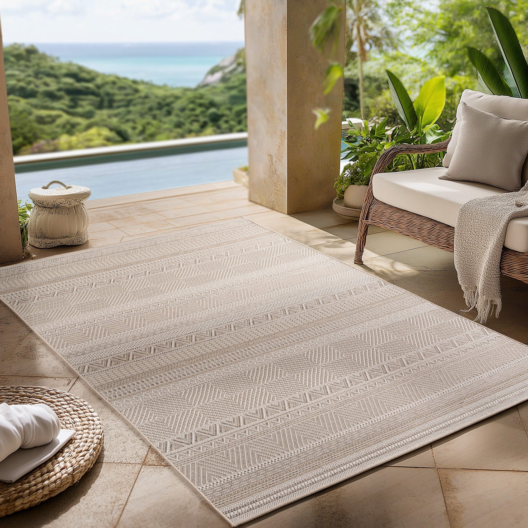 Carpettex Outdoorteppich Boho Design, Läufer, Höhe: günstig online kaufen