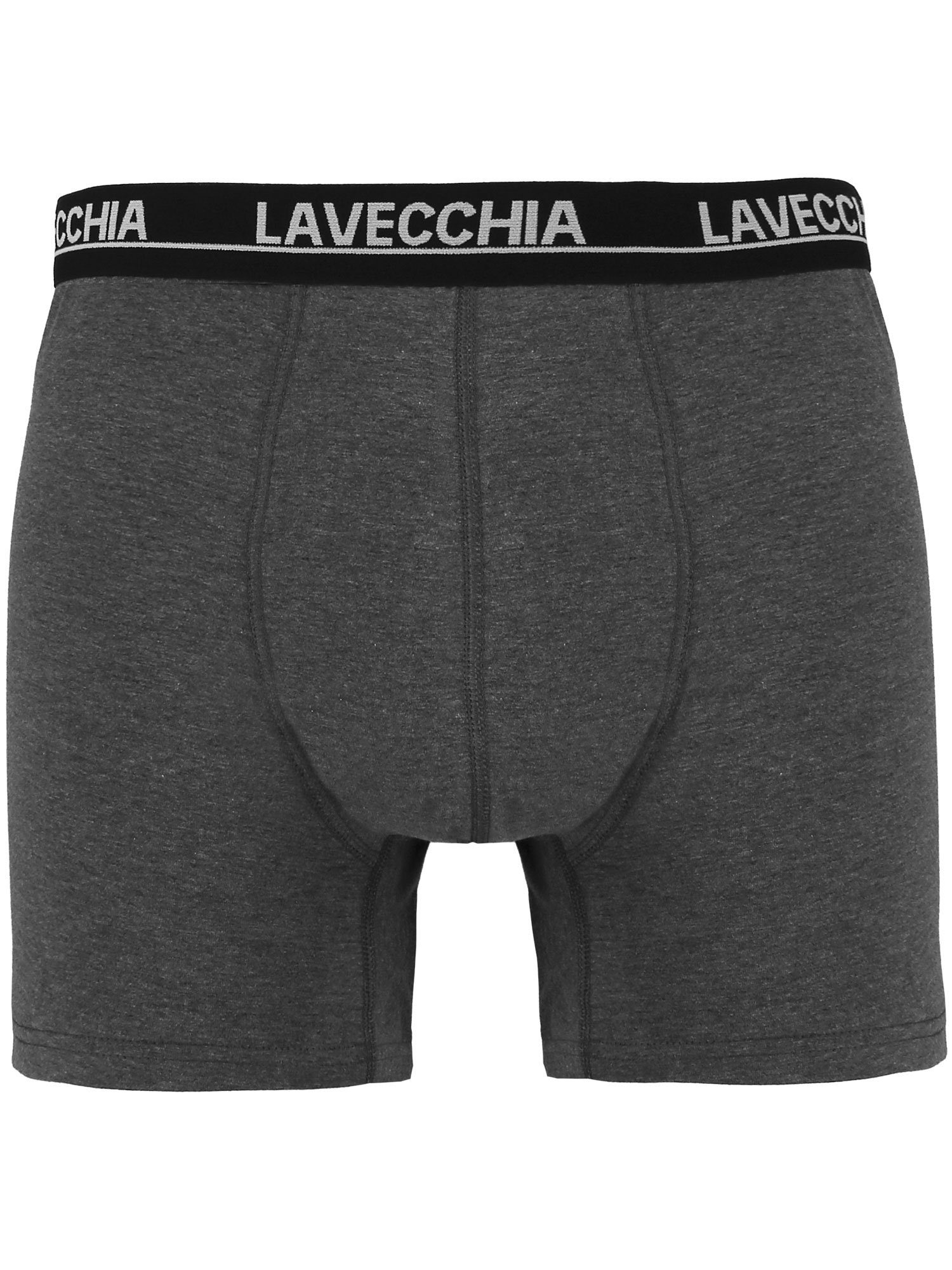 Lavecchia Boxershorts Lavecchia Herren Boxershorts 3er Pack FL-1020 (Anthrazit, 8XL) (Packung, 3-St) mit Logoschriftzug am Bund