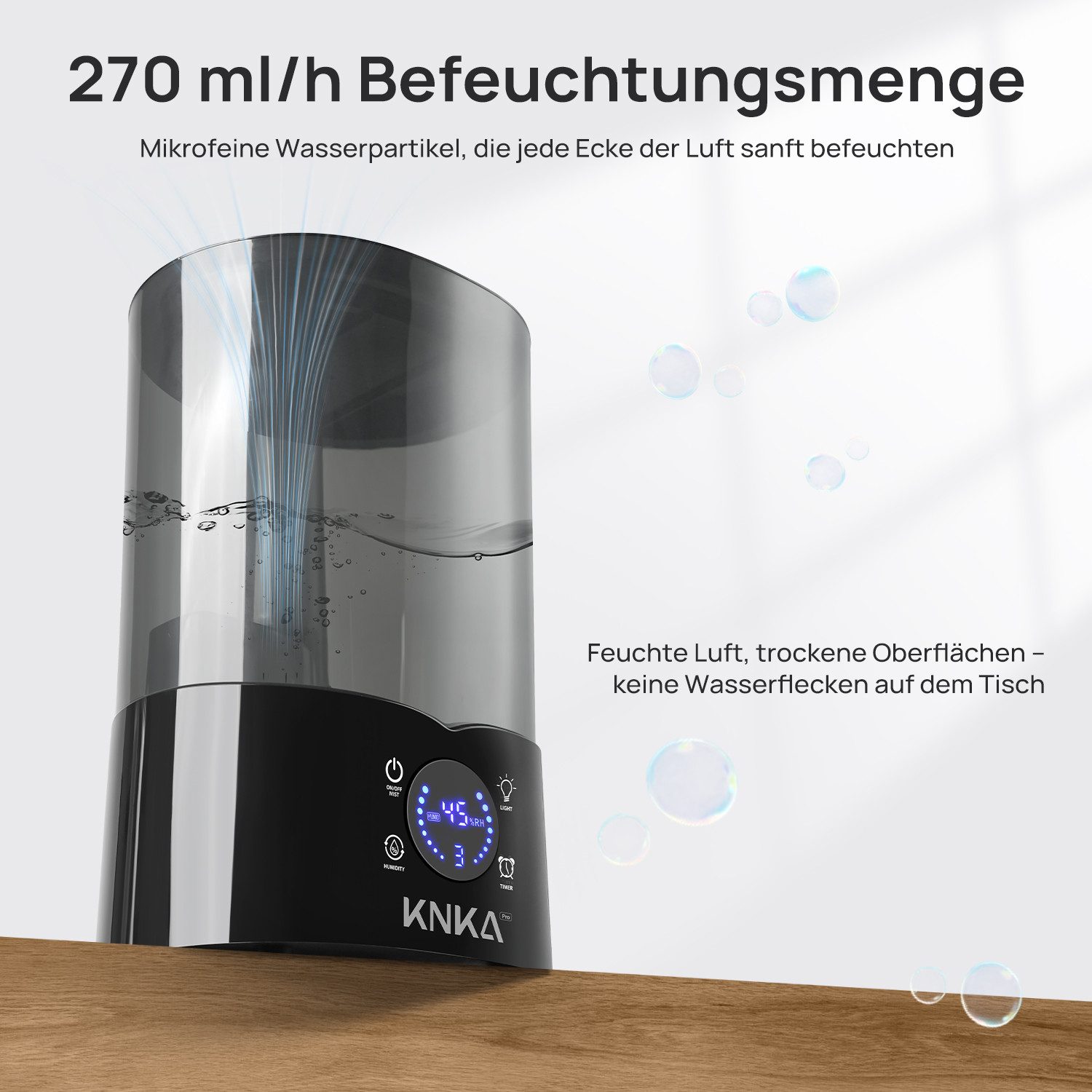 KNKA PRO Luftbefeuchter Top Fill Luftbefeuchter, Aroma Diffuser Raumbefeuchter, 4,00 l Wassertank, Ultraschall Aromatherapie Diffusor für Büro,Yoga,Spa,Schlafzimmer