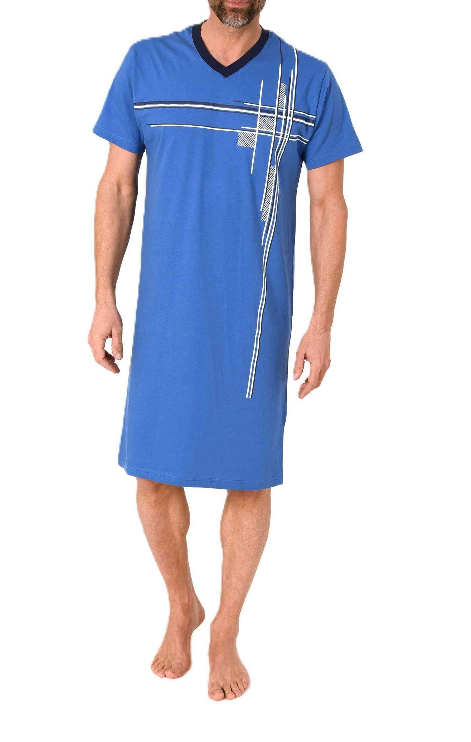Normann Pyjama Normann Herren kurzarm Nachthemd - auch in Übergröße