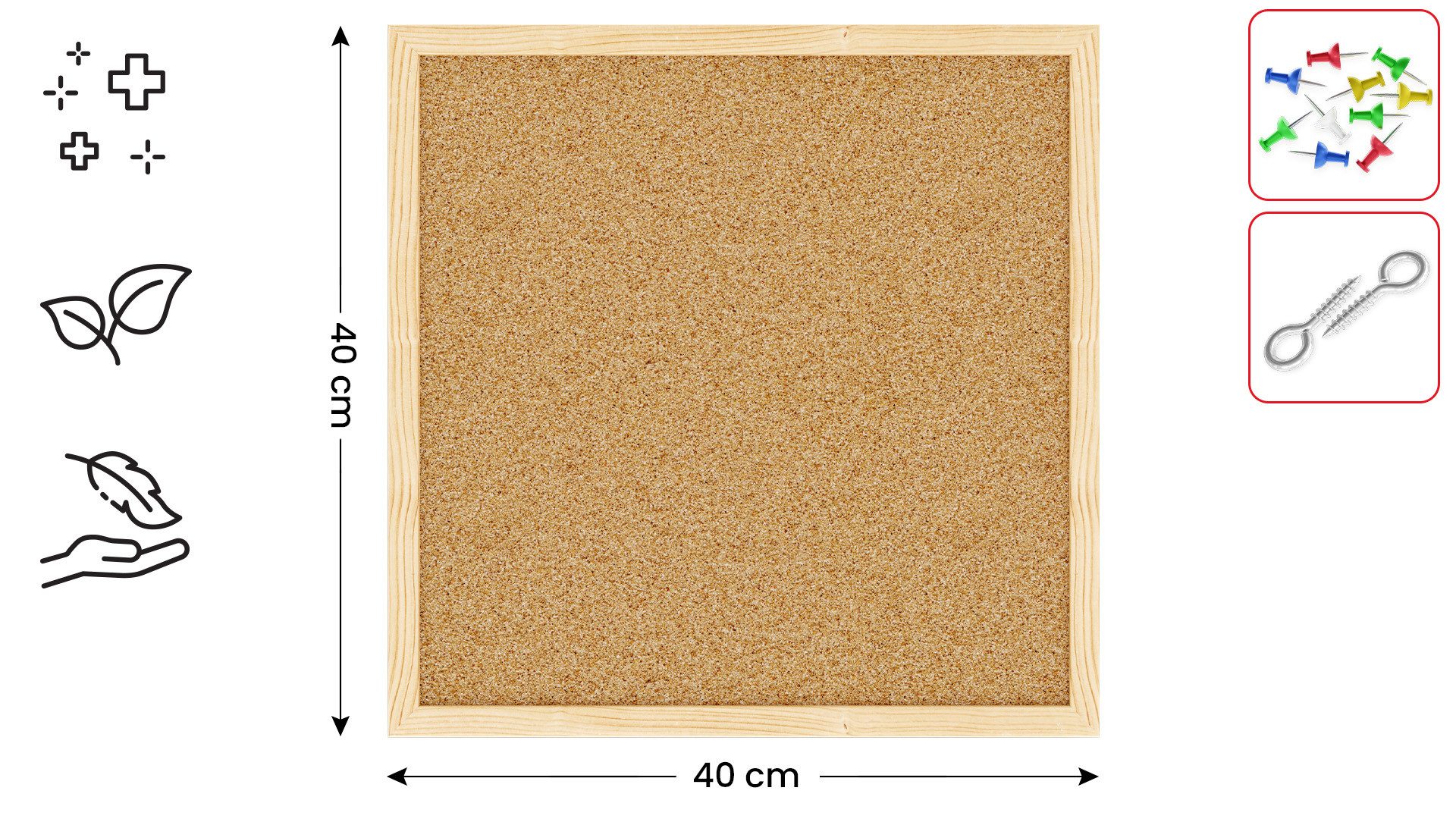 ALLboards Memoboard ALLboards Pinnwand mit Holz Rahmen Korktafel Korkwand