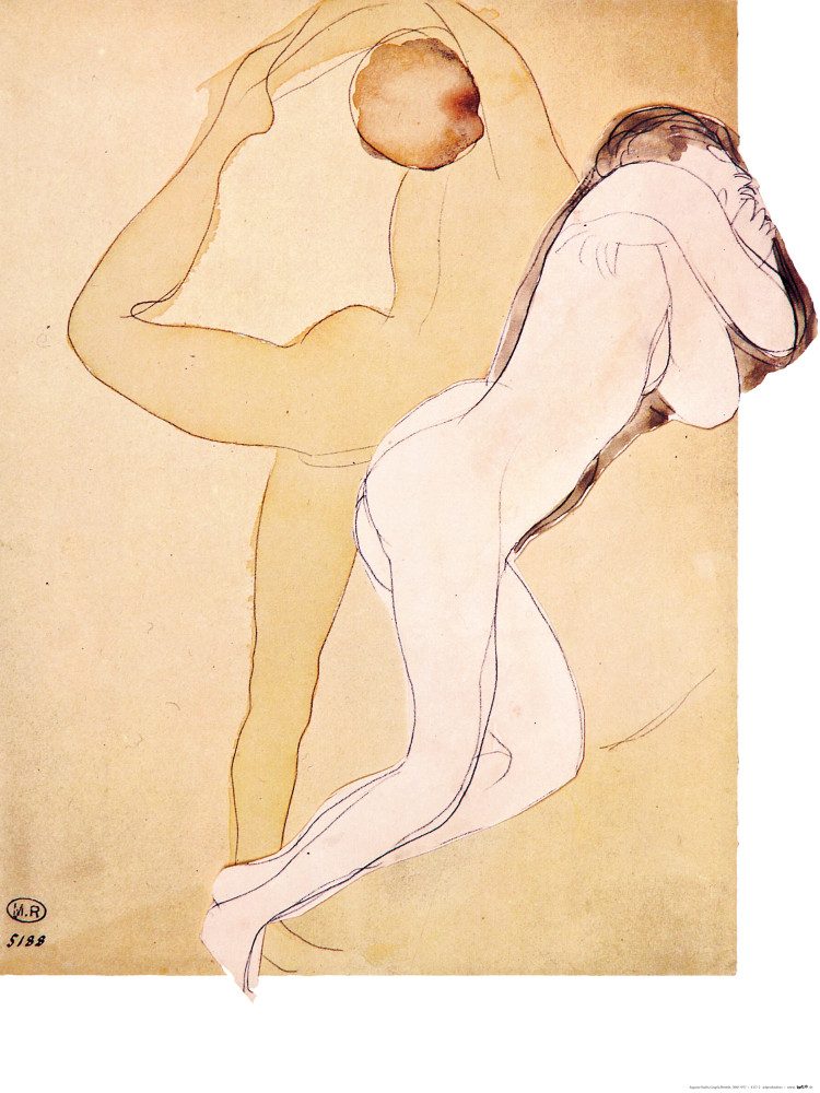 Poster Auguste Rodin Kunstdruck Bild - Weibliches Paar, 1840-1917