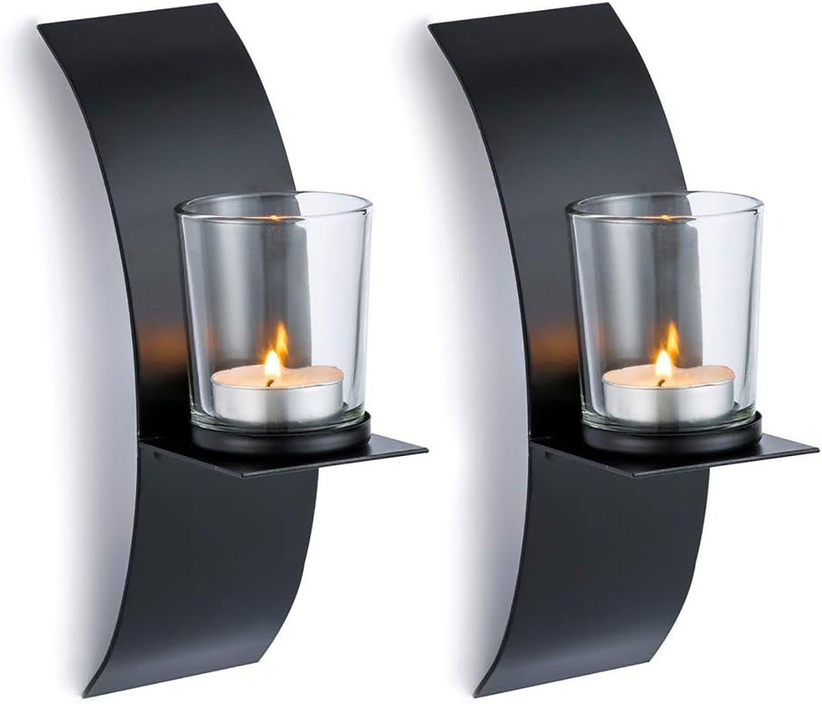 Metall Schwarz Kerzenständer Stück CTGtree Kerzenhalter 2 Kreative (2 Wand St) Deko