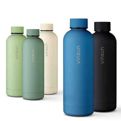 Vinsun Trinkflasche »Thermoflasche 500ml - Edelstahl Trinkflasche - Blau - auslaufsicher«, BPA frei, wiederverwendbar, auslaufsicher, bruchsicher, Geruchsneutral, Geschmacksneutral