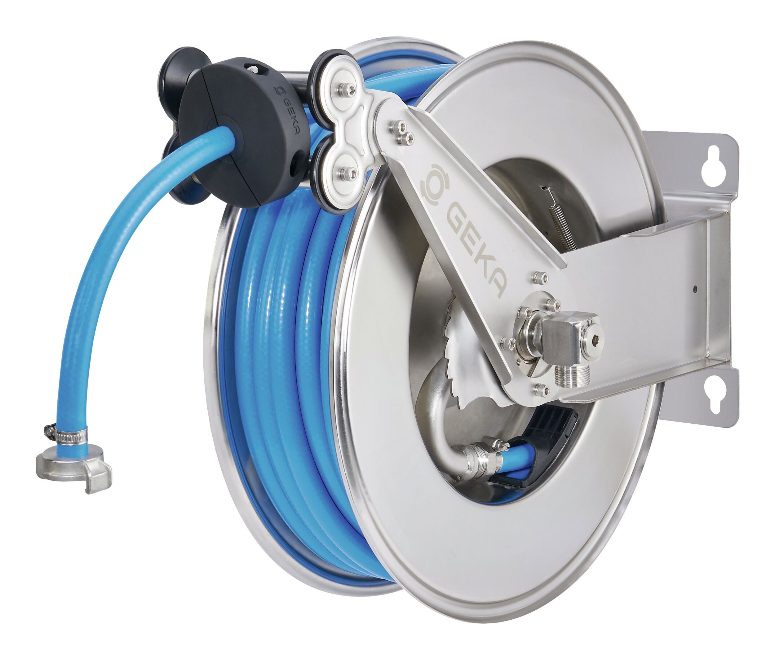 GEKA Schlauchaufroller, Plus automatischer Schlauchaufroller EA15KSK Edelstahl, inkl. 20