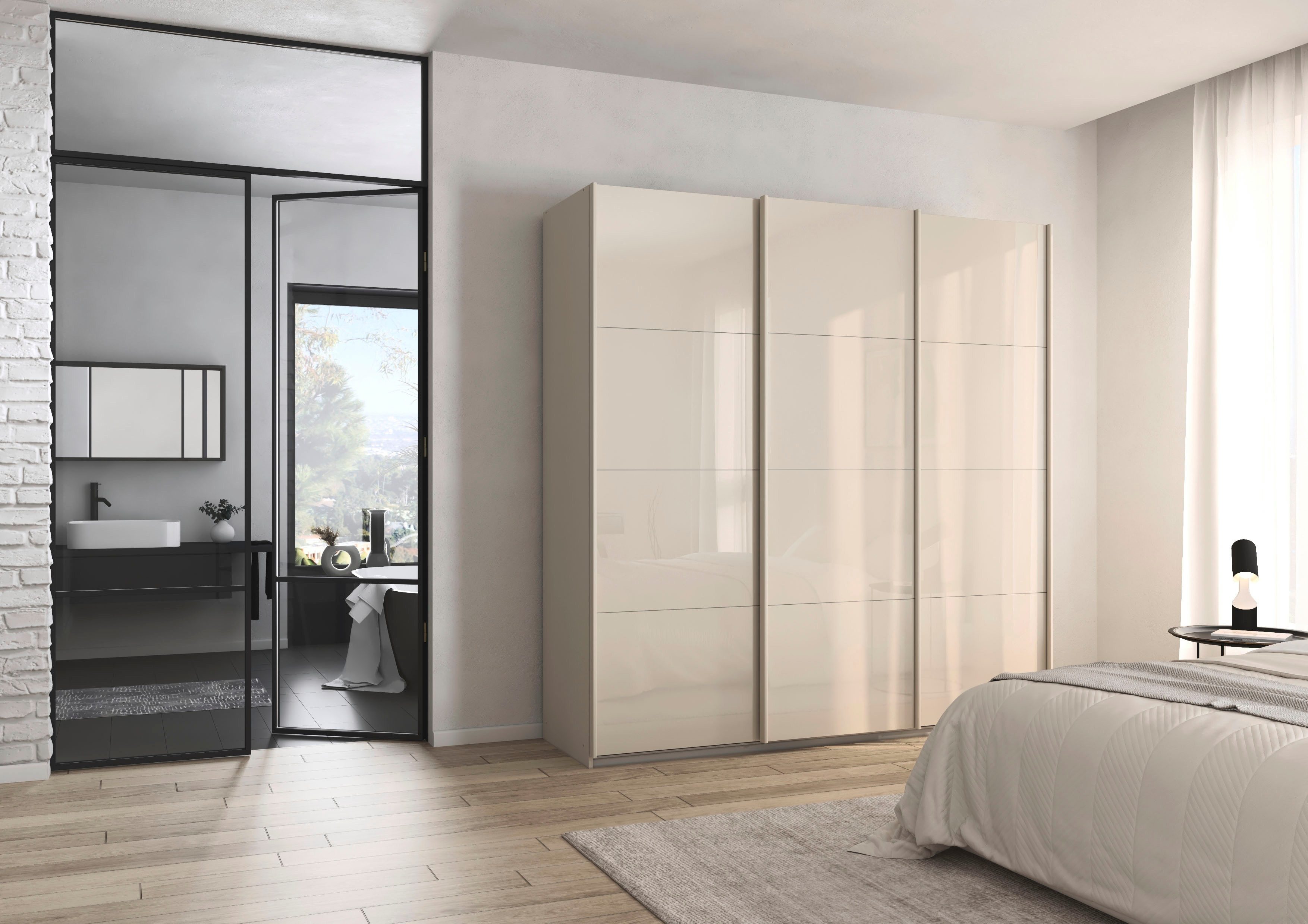 rauch Schwebetürenschrank "Kleiderschrank Schrank Garderobe AGORDO mit Glas günstig online kaufen