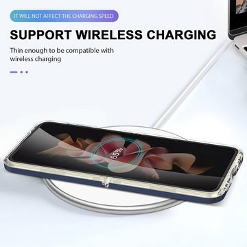 Wigento Handyhülle Für Samsung Galaxy Z Flip4 Klare Acryl + TPU Stoßfeste Blau Schutz